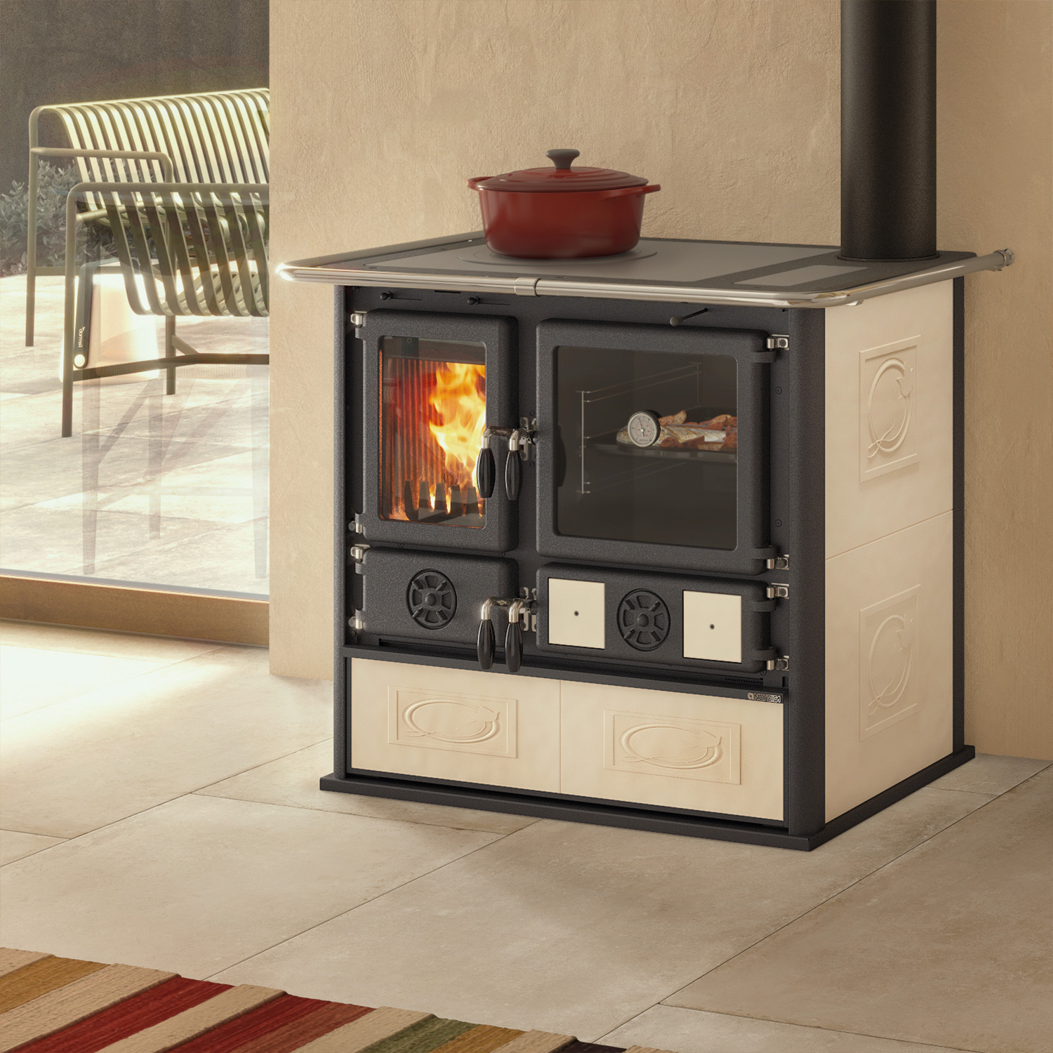 La Nordica Rosa 16 Küchenofen Ceramica Liberty Panna