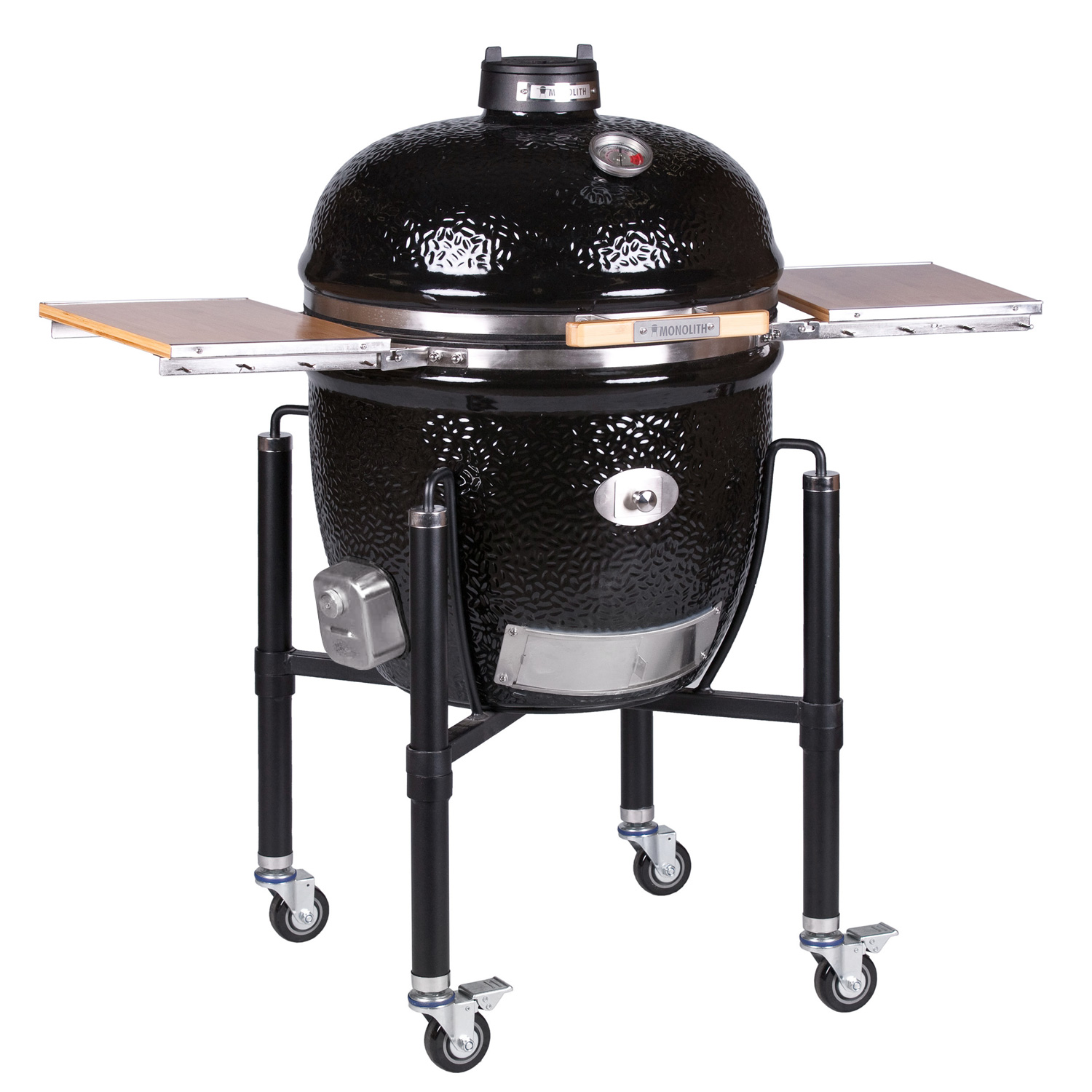 MONOLITH LeCHEF BBQ GURU Keramikgrill PRO-Serie 2.0 Schwarz mit Gestell und Seitentischen MONOLITH LeCHEF BBQ GURU Keramikgrill PRO-Serie 2.0 Schwarz mit Gestell und Seitentischen