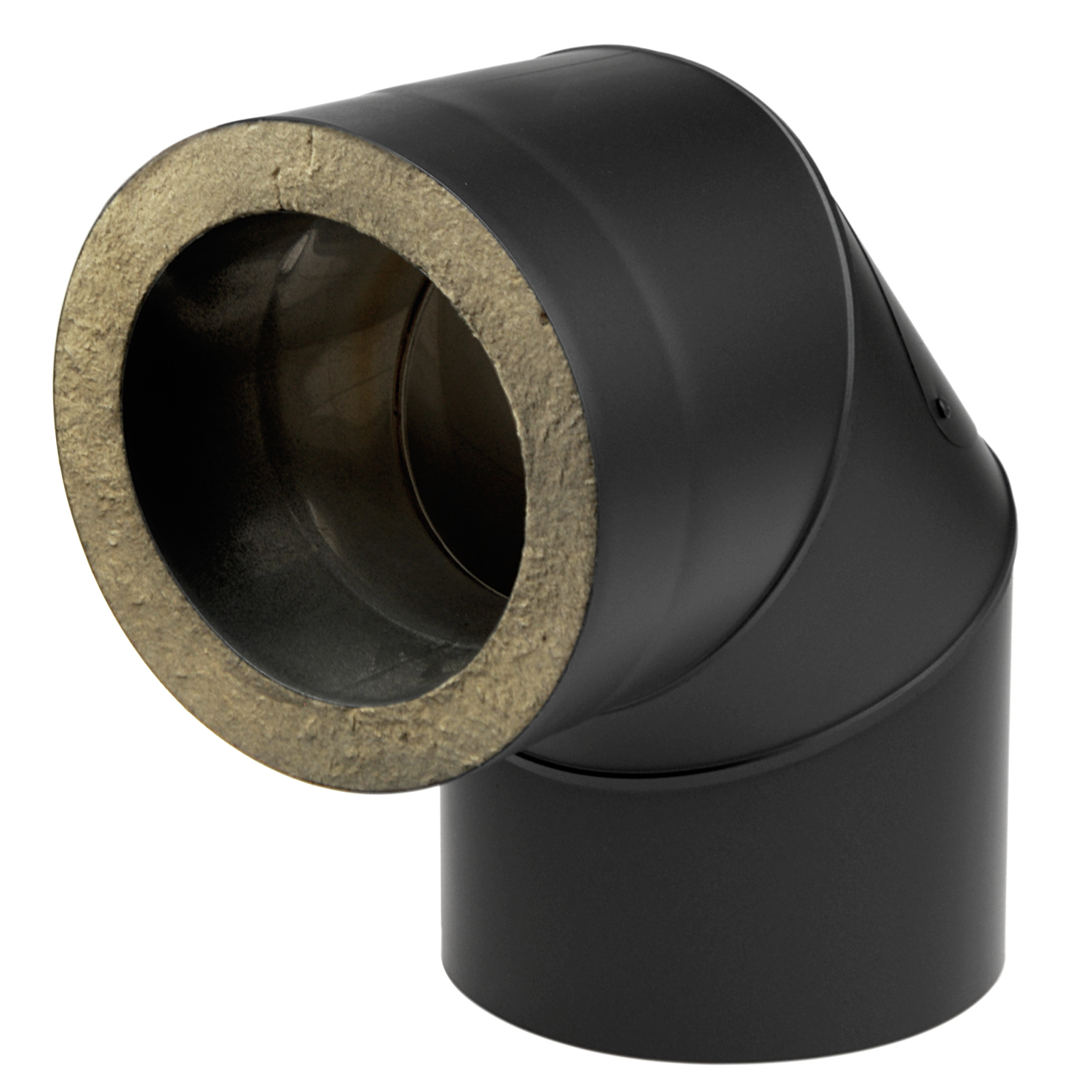 Raik Coltherm Rauchrohrbogen 150mm schwarz doppelwandig 90° mit Tür für Rauchrohr / Ofenrohr