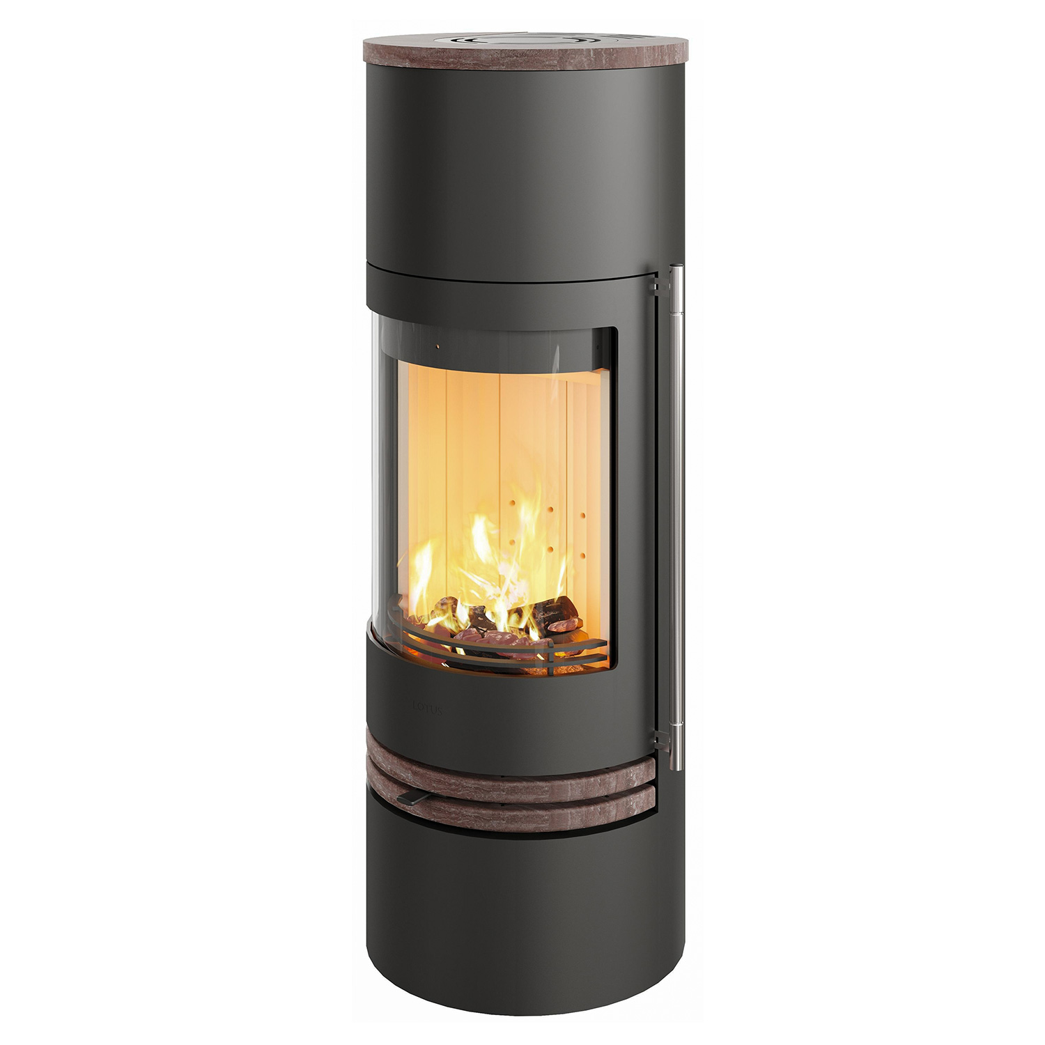 Lotus Kaminofen Orbis 2 Coffee Stone , RR hinten od. RR oben / optional Griffvarianten
