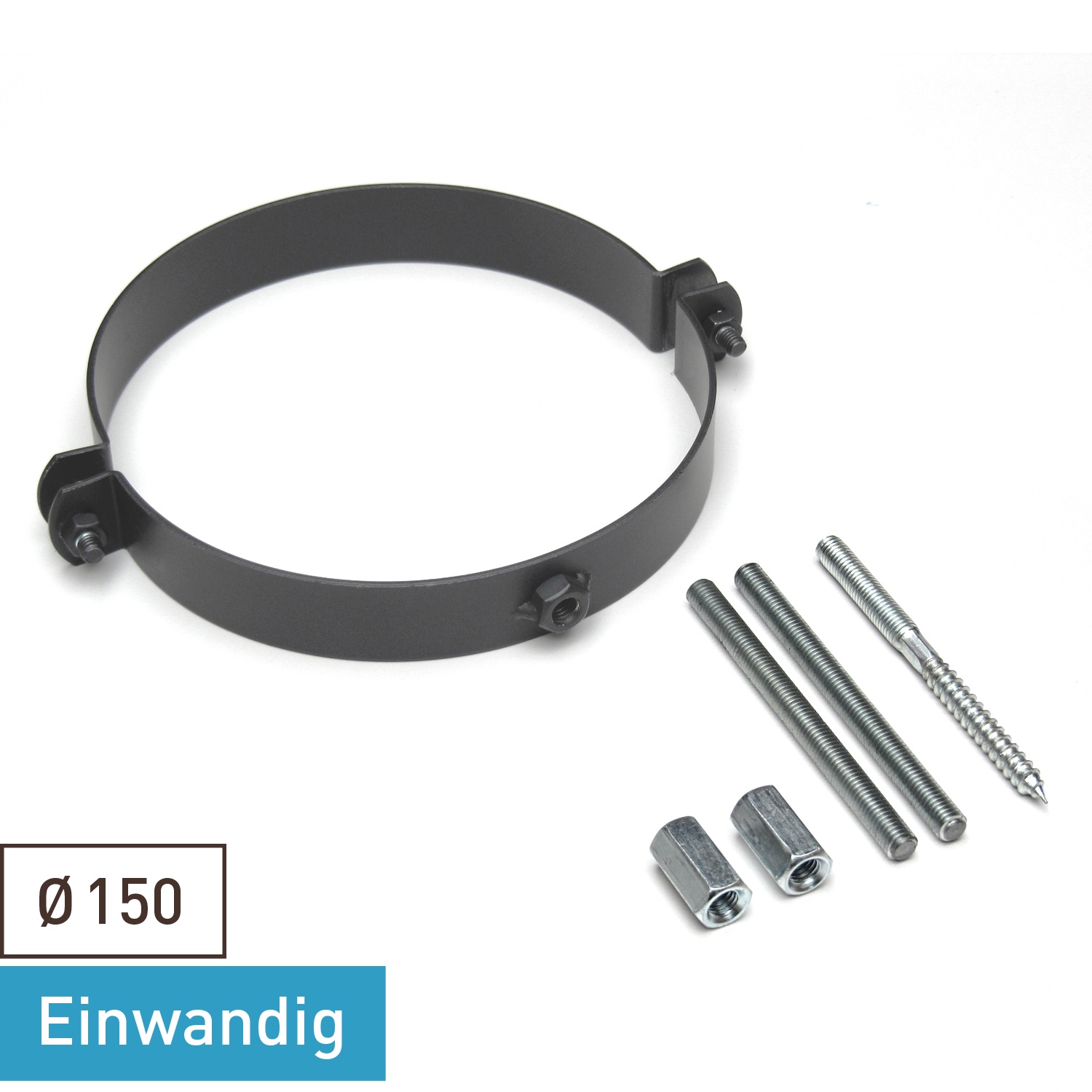 Raik Basic Rauchrohr / Ofenrohr 150mm - Rohrschelle gussgrau