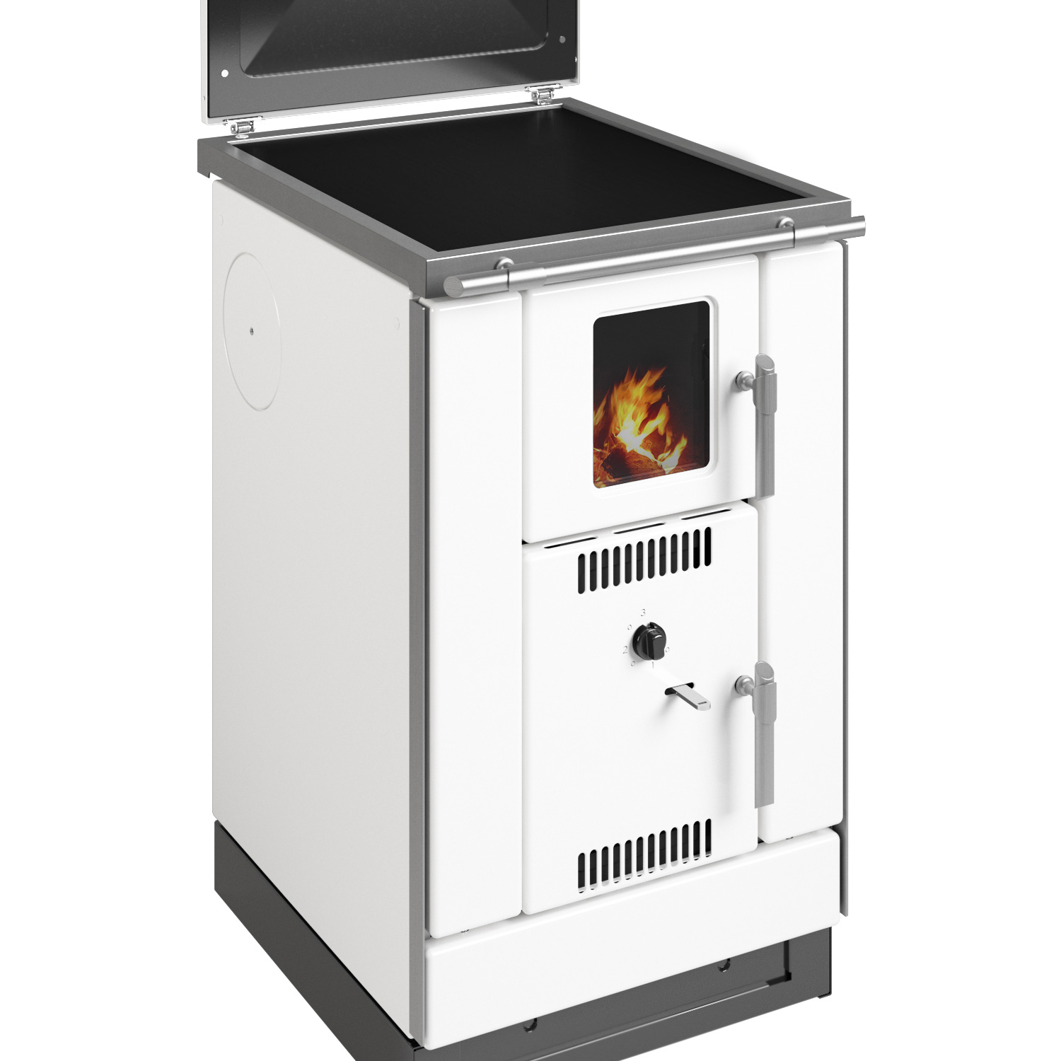 Wamsler K 158 F wasserführender Küchenherd Emailliert weiß/ matt, Ceranfeld