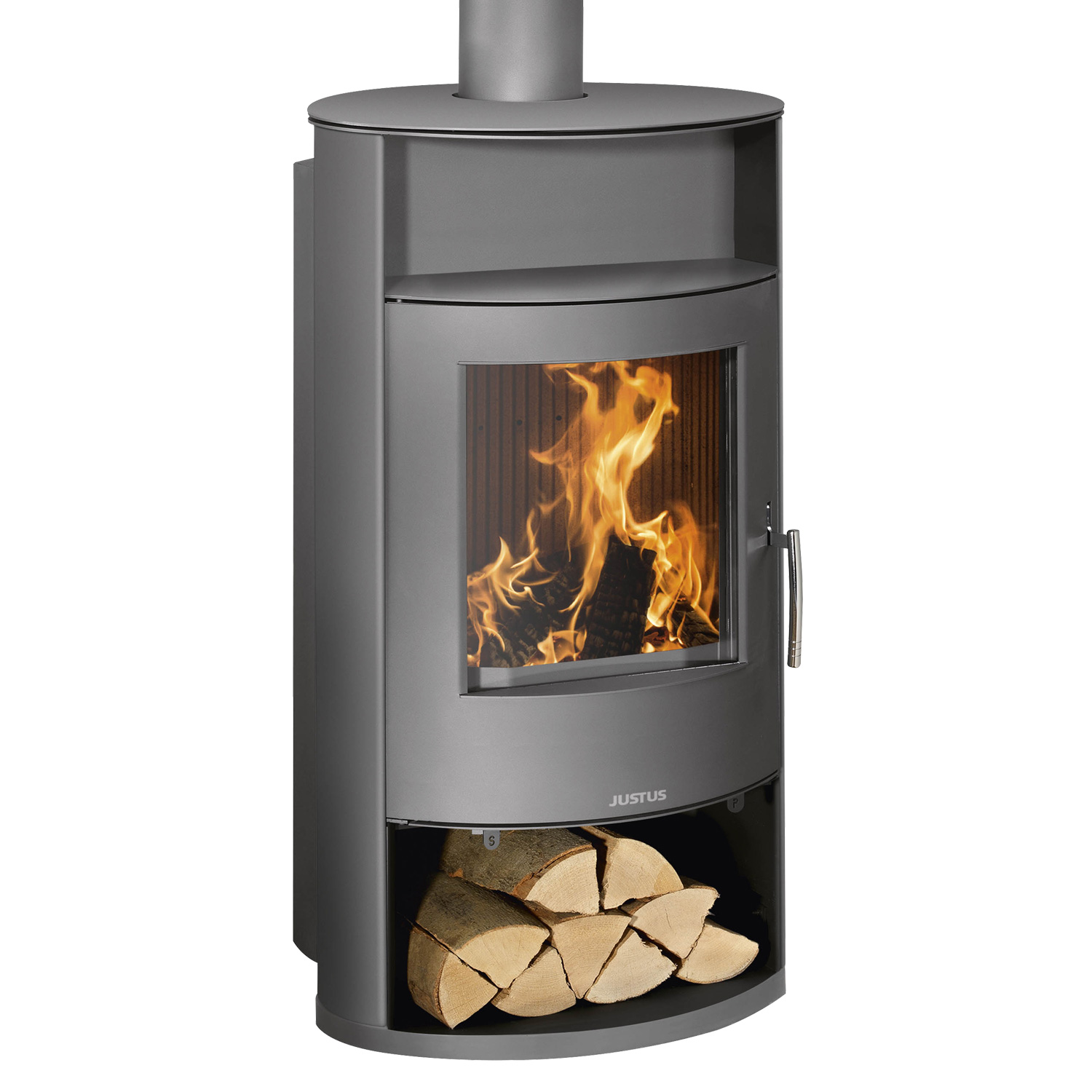 Justus Island AQUA II Stahl Gussgrau Set + Pufferspeicher TPSM 500