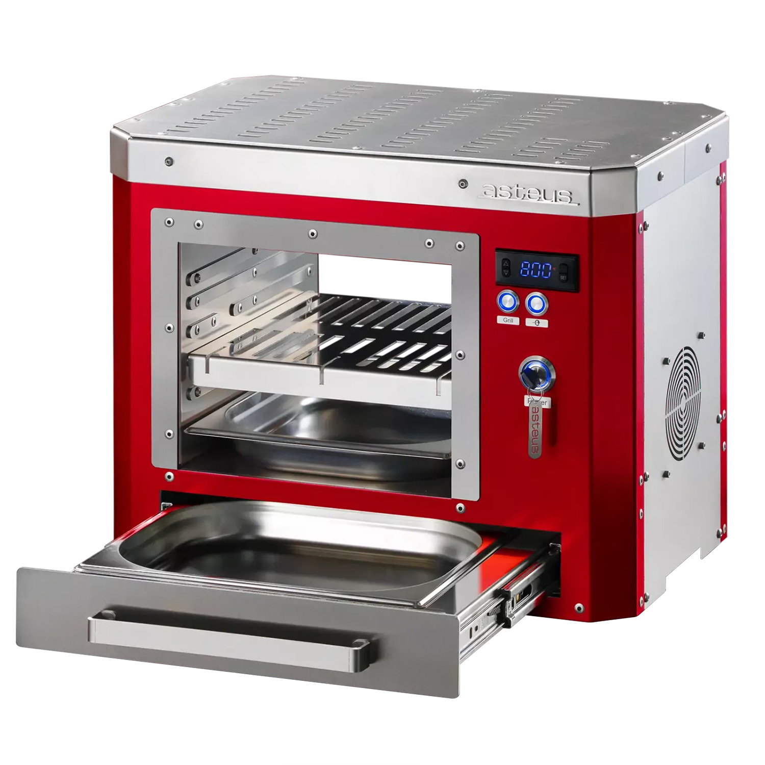 Asteus Tarso 800° Lifestyle Elektrogrill rot emailliert