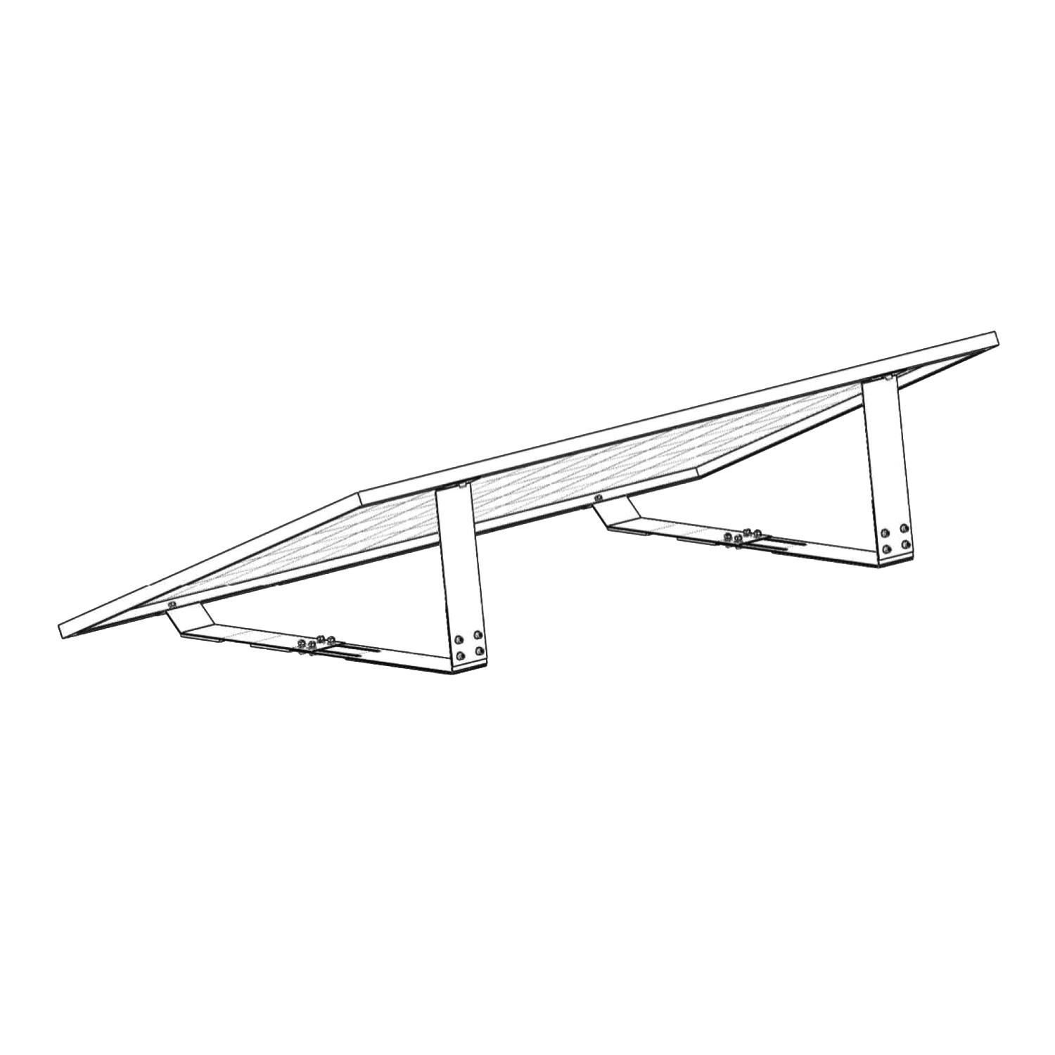 Verstellbare Halterung 20° für Modulbreite 99 cm - 113,4 cm