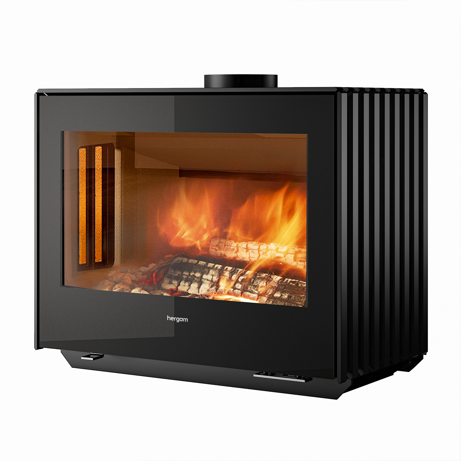 Hergom Glance LVP Kaminofen Gusseisen schwarz inkl. Wandbefestigung