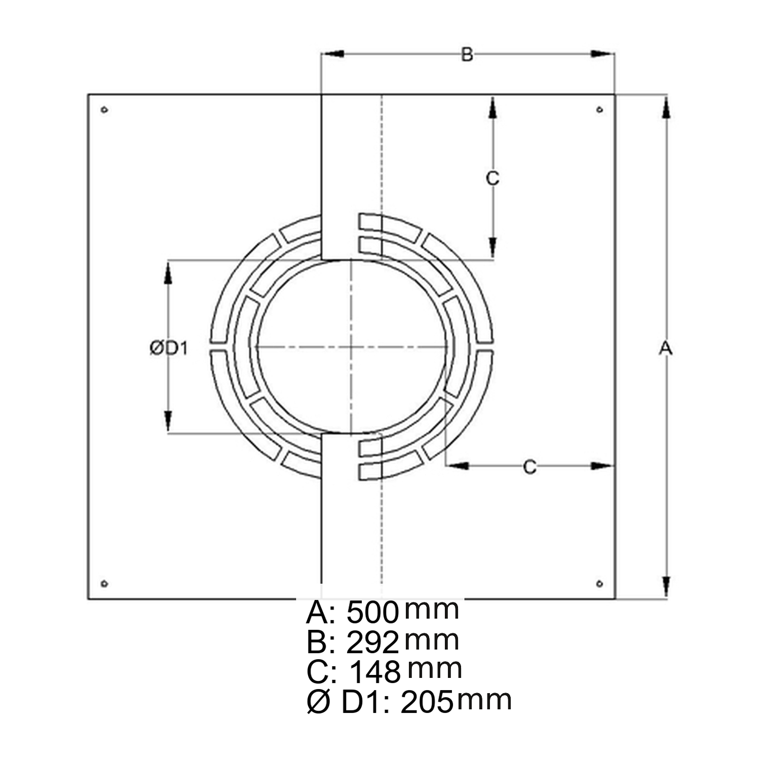 Schiedel Abdeckblende für Hinterlüftung 30-45° für ICS Ø150 mm doppelwandig glänzend Schiedel Abdeckblende für Hinterlüftung 30-45° für ICS Ø150 mm doppelwandig glänzend