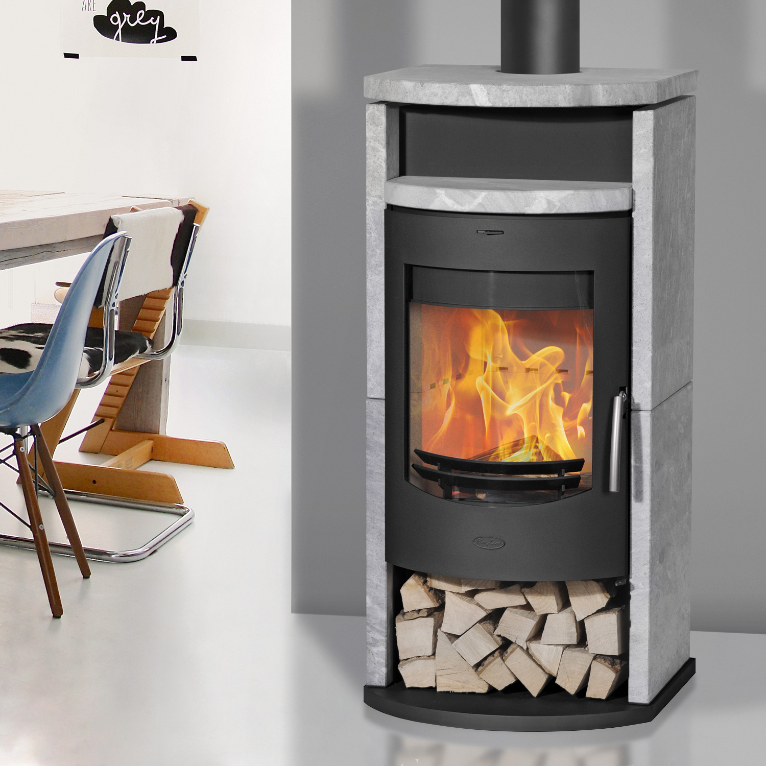 Fireplace Barcelona Kaminofen Stahl Schwarz | Speckstein Fireplace Barcelona Kaminofen Stahl Schwarz | Speckstein