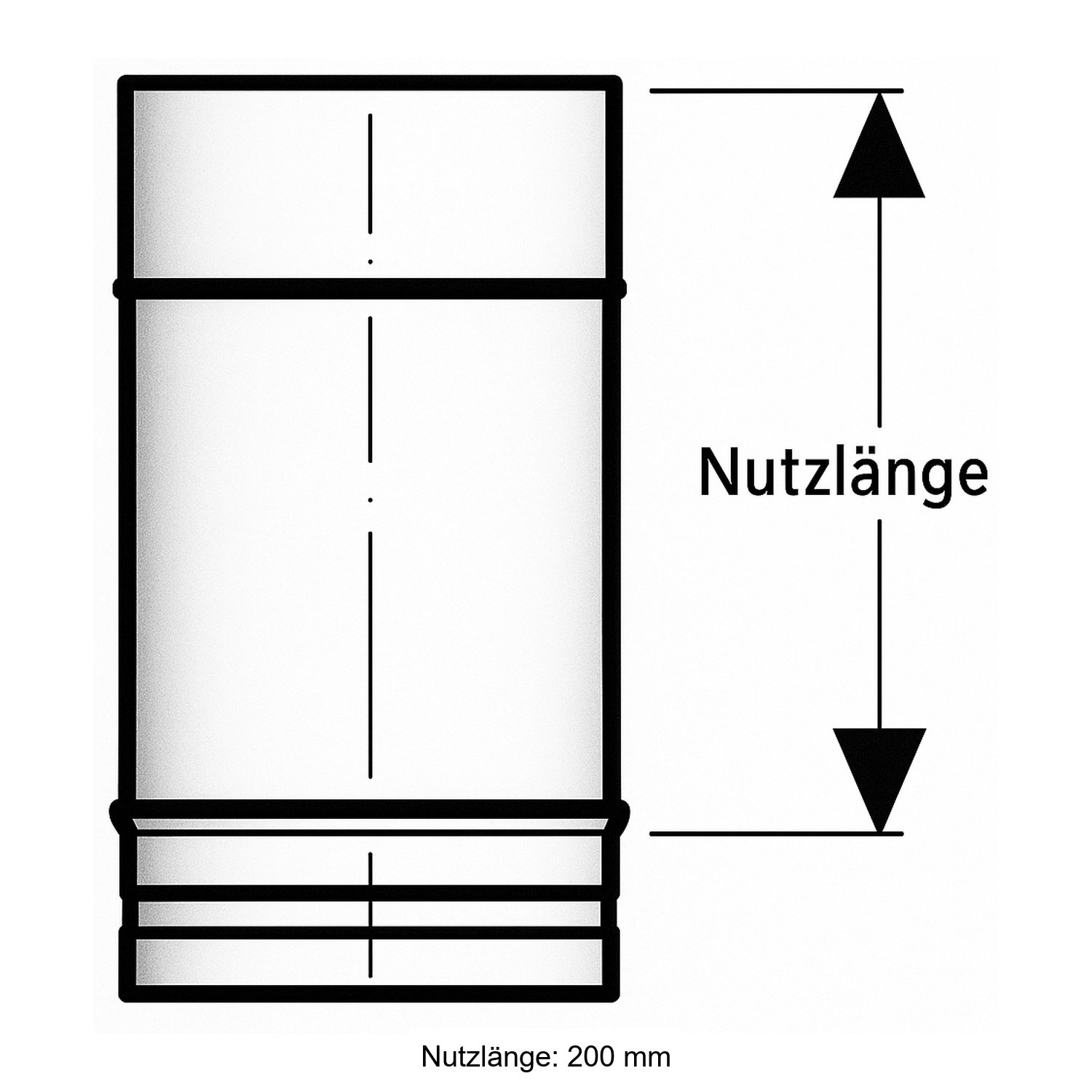 Schiedel PRIMA PLUS Rohrelement 250mm Ø180 mm einwandig matt