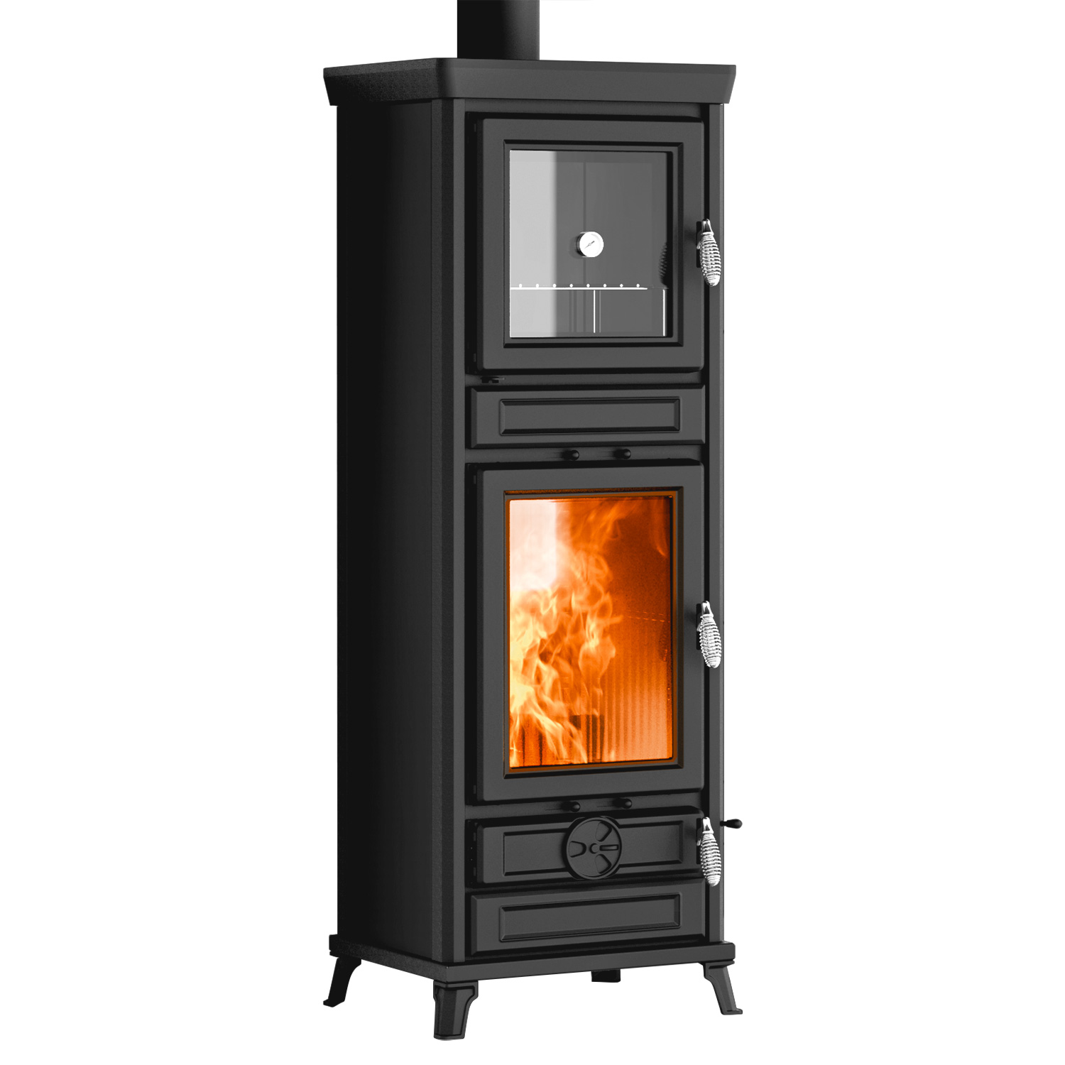 Thermorossi Anna Evo Easy Kaminofen Anthrazitgrau mit Backfach, Auslaufmodell