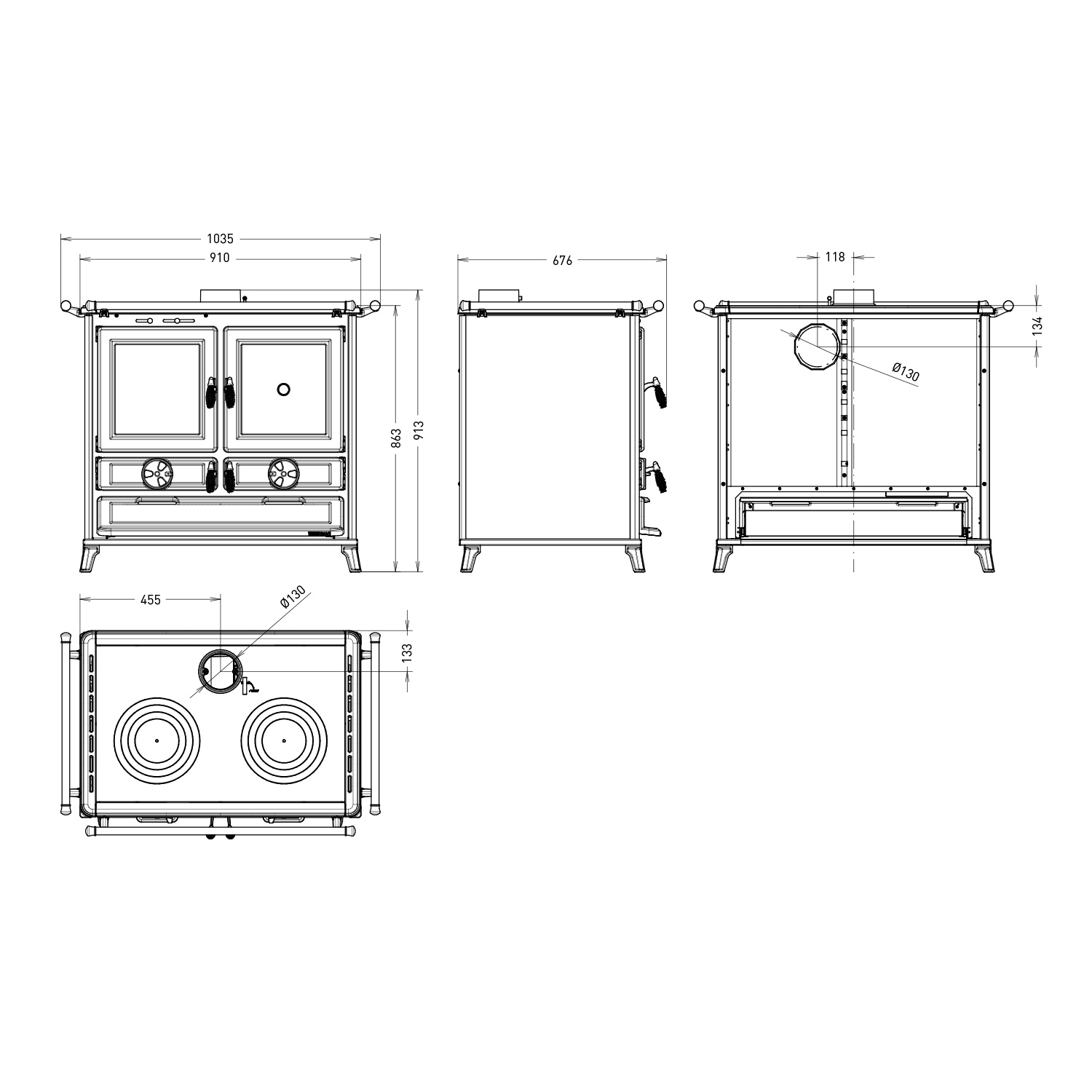 Thermorossi Klara Evo6 Küchenofen Anthrazit