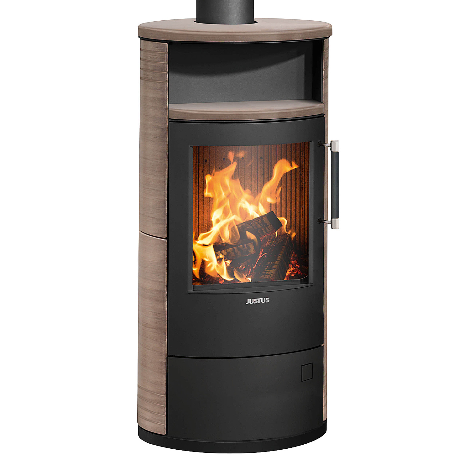 Justus Island 5 2.0 Kaminofen Stahl Schwarz / Keramik Grappa