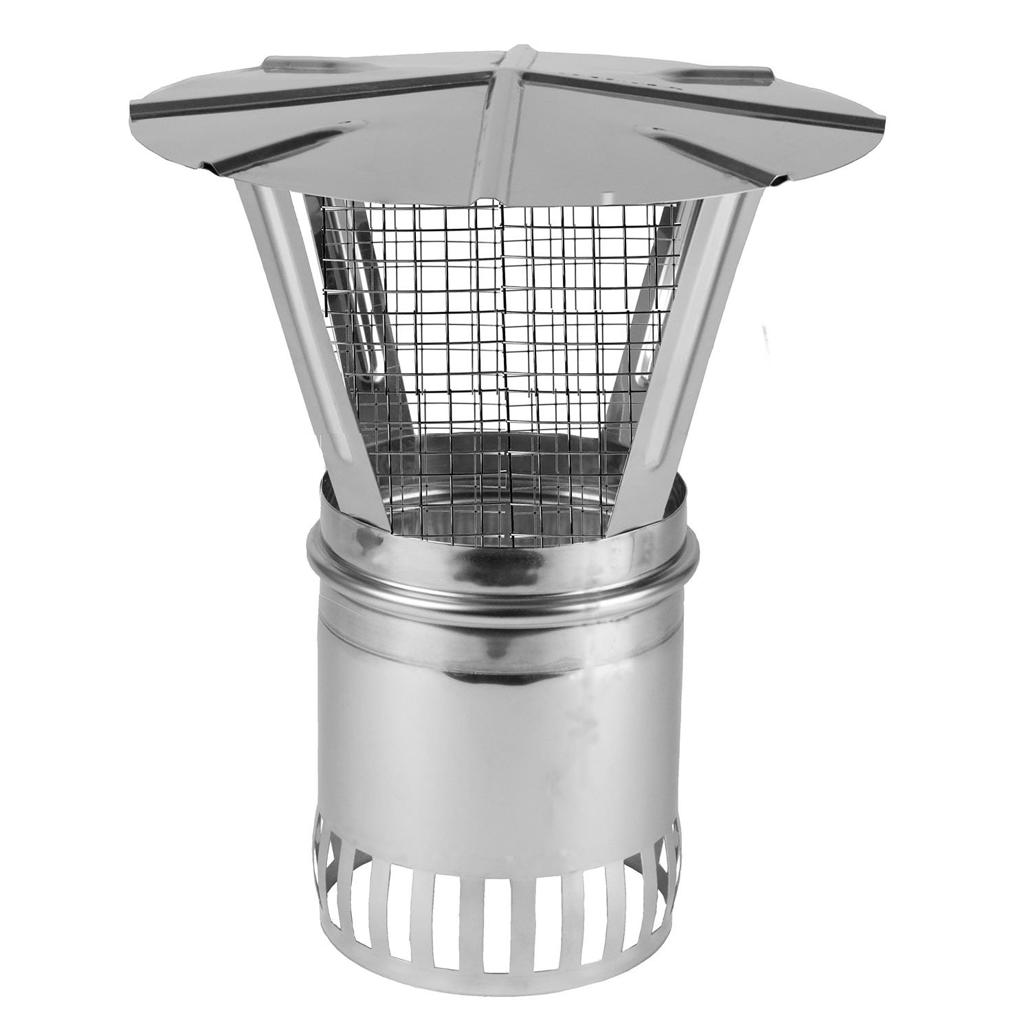 Schiedel Regenhaube Ø113 mm mit Funkenschutzgitter glänzend