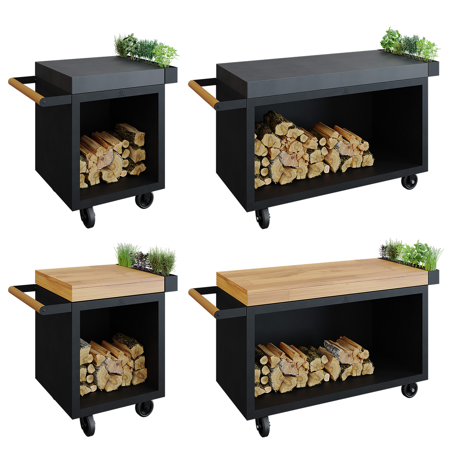 OFYR Sockel Black 135 PRO mit Arbeitsplatte Teakholz OFYR Sockel Black 135 PRO mit Arbeitsplatte Teakholz