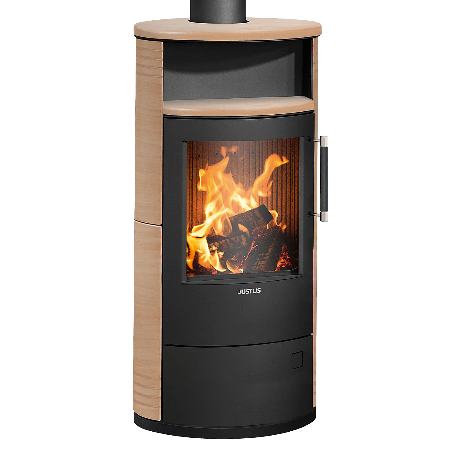 Justus Island 5 2.0 Kaminofen Stahl Schwarz / Keramik Corretto