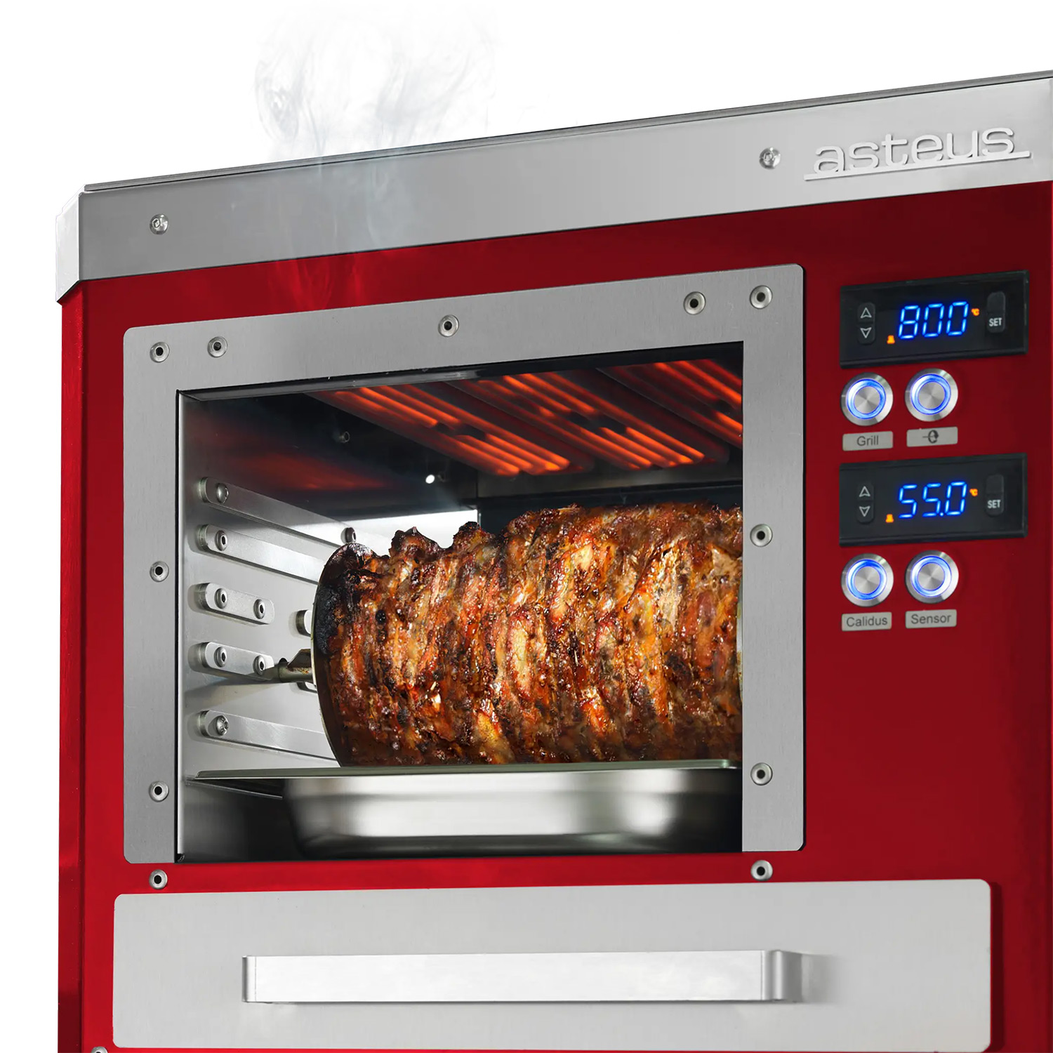 Asteus Segula 800° Lifestyle Elektrogrill rot emailliert