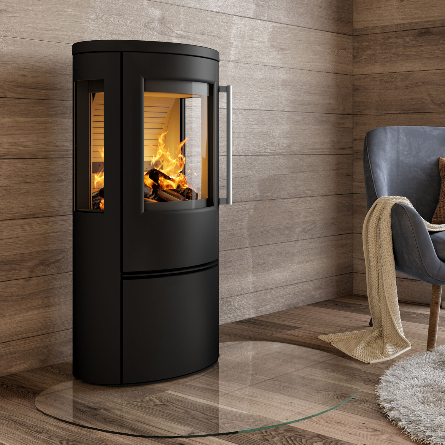 TermaTech TT23RG A-Flame Kaminofen Stahl Schwarz