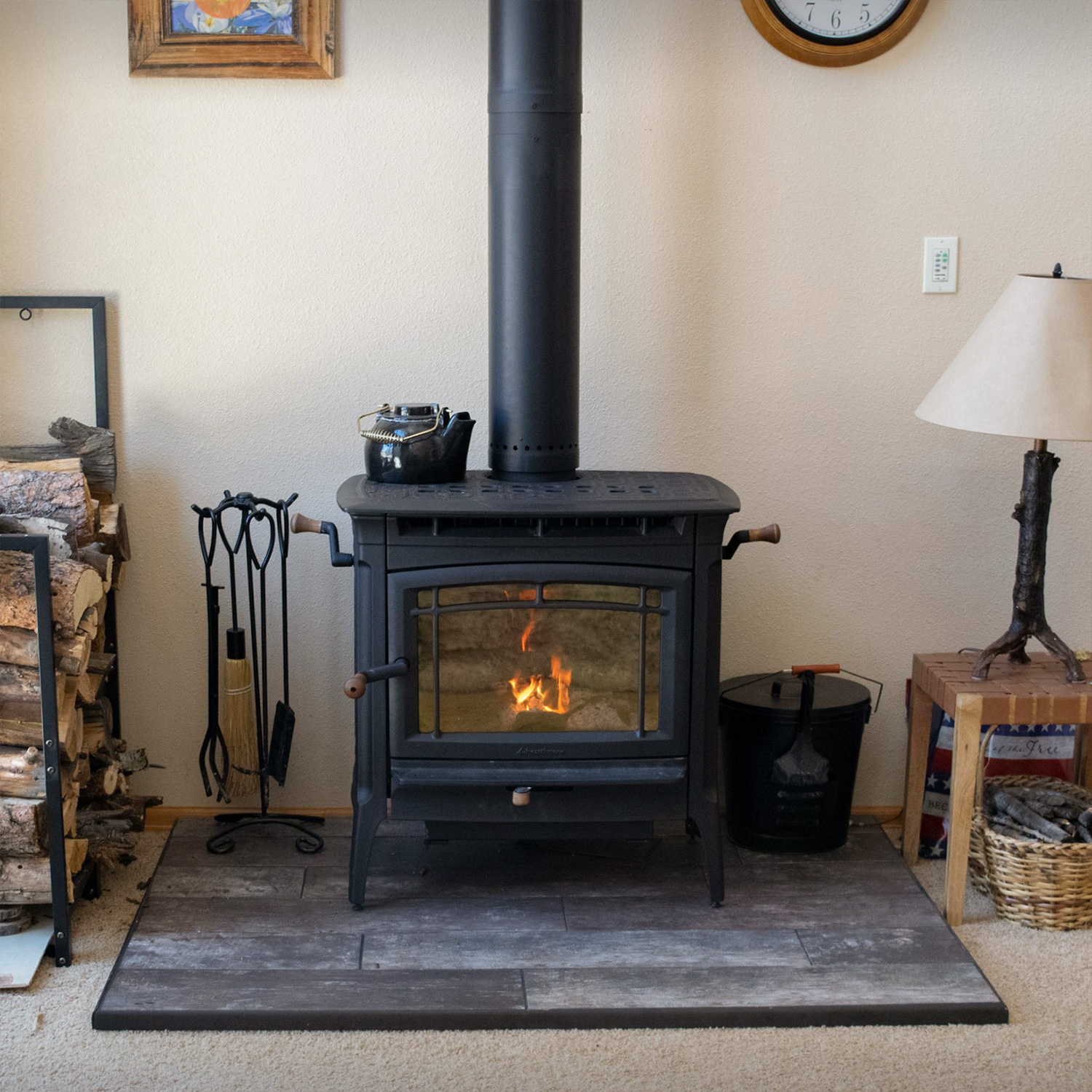 Hergom Manchester Kaminofen Gusseisen Schwarz Hergom Manchester Kaminofen Gusseisen Schwarz