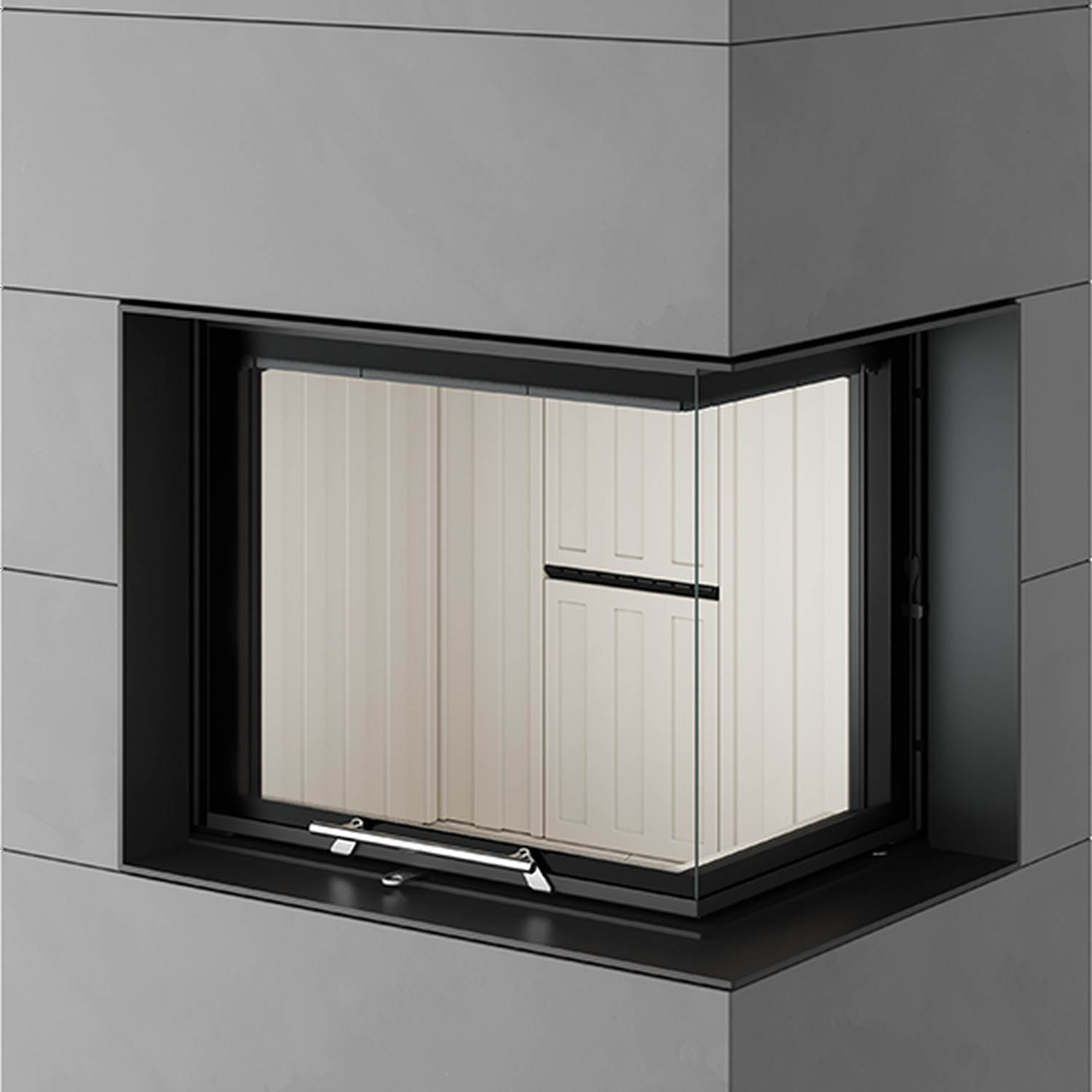 Spartherm SIM Varia 2R-55h Kaminbausatz RLU Feinbeton gespachtelt 2/3