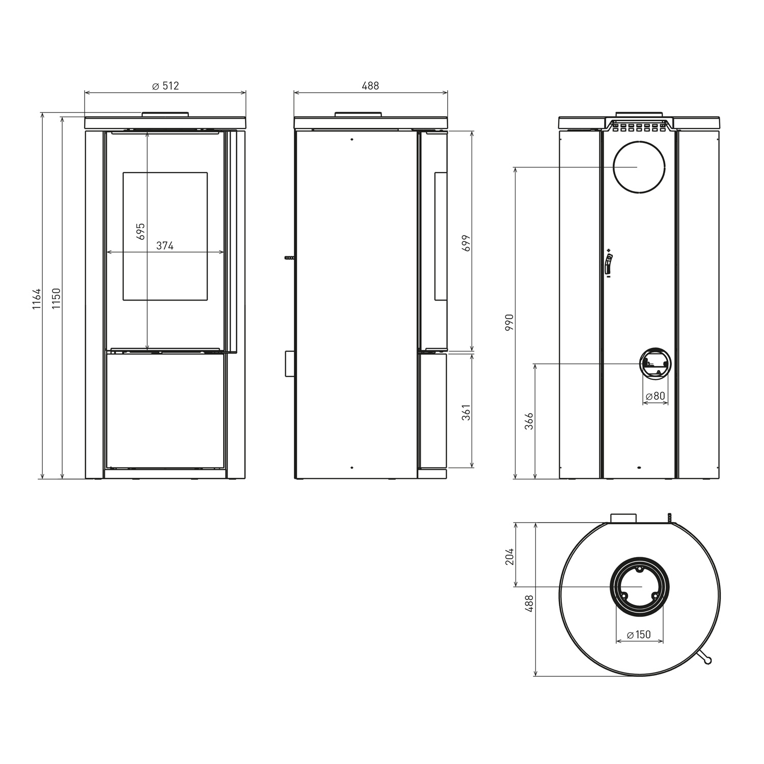 Schmitzker Fisterra Cristal Kaminofen Stahl Schwarz, Frontglas Schmitzker Fisterra Cristal Kaminofen Stahl Schwarz, Frontglas