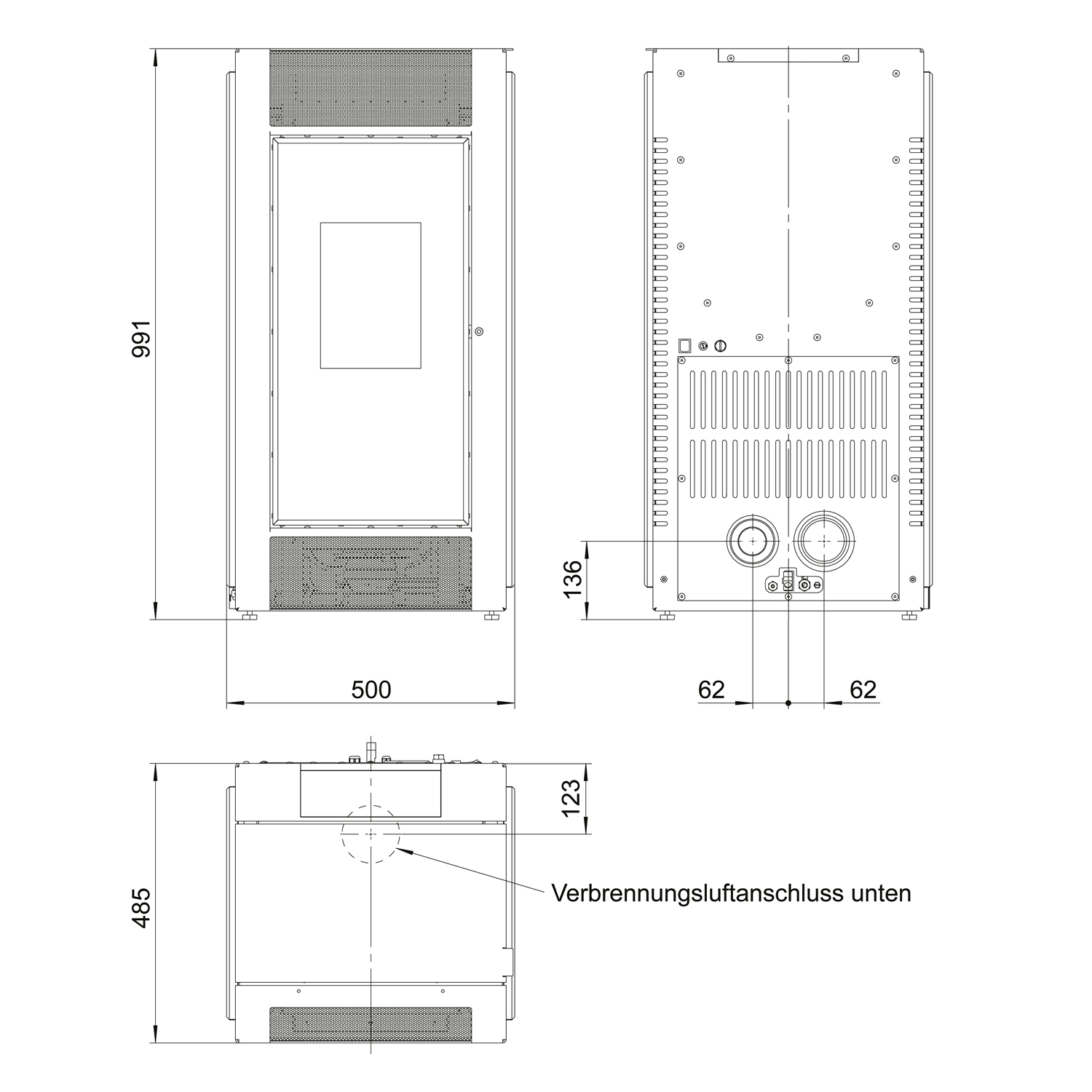 Königshütte Lima Pelletofen Stahl Schwarz Königshütte Lima Pelletofen Stahl Schwarz