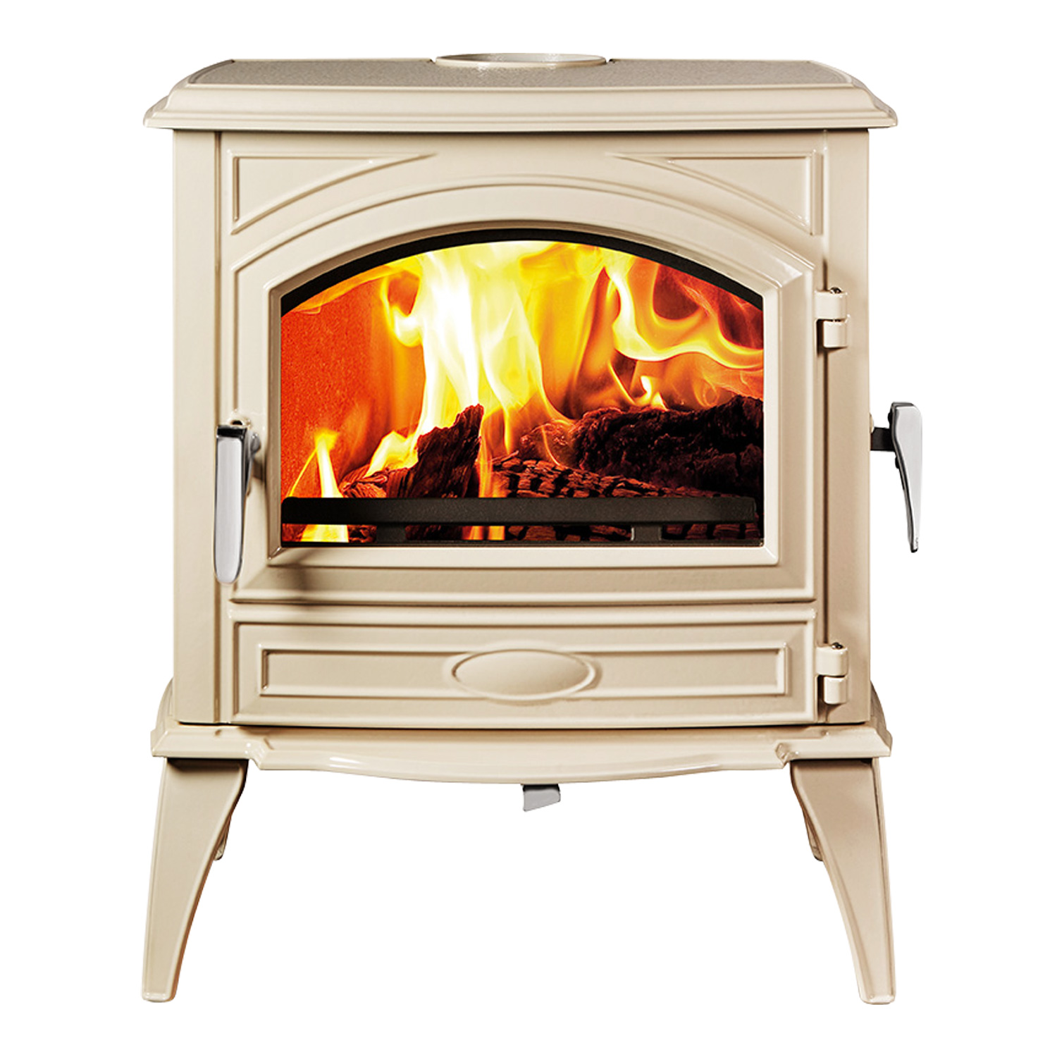 Dovre 760 WD Kaminofen Gusseisen Cremeweiß emailliert, Bauart 2