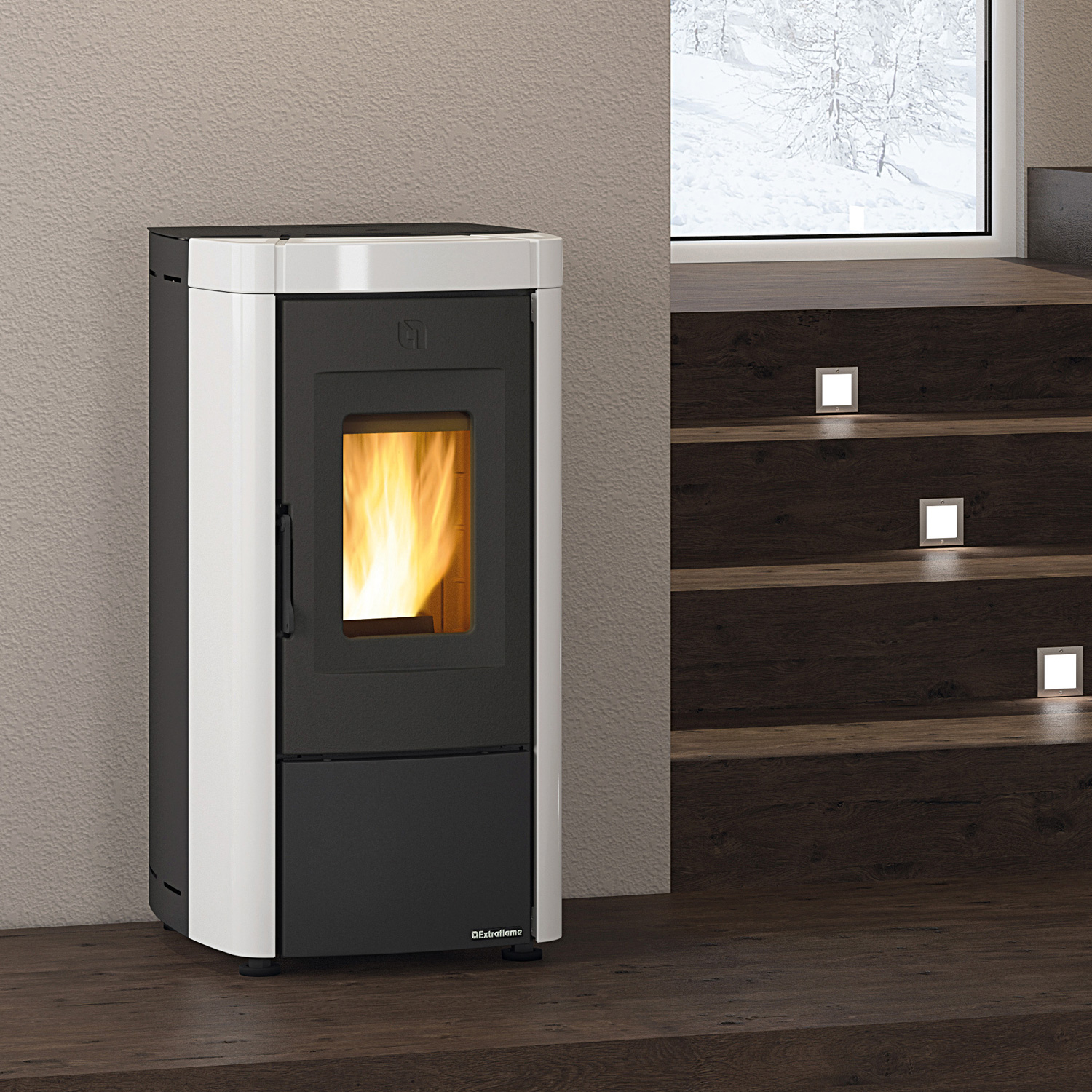 Extraflame Prestige Line Moira Evo Pelletofen Weiß