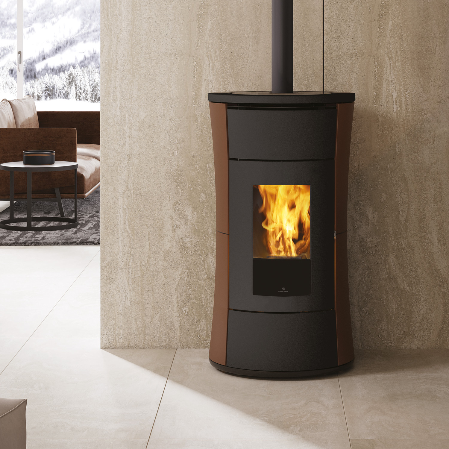 Edilkamin Cherie 11 EVO Pelletofen Stahl Bronze Edilkamin Cherie 11 EVO Pelletofen Stahl Bronze