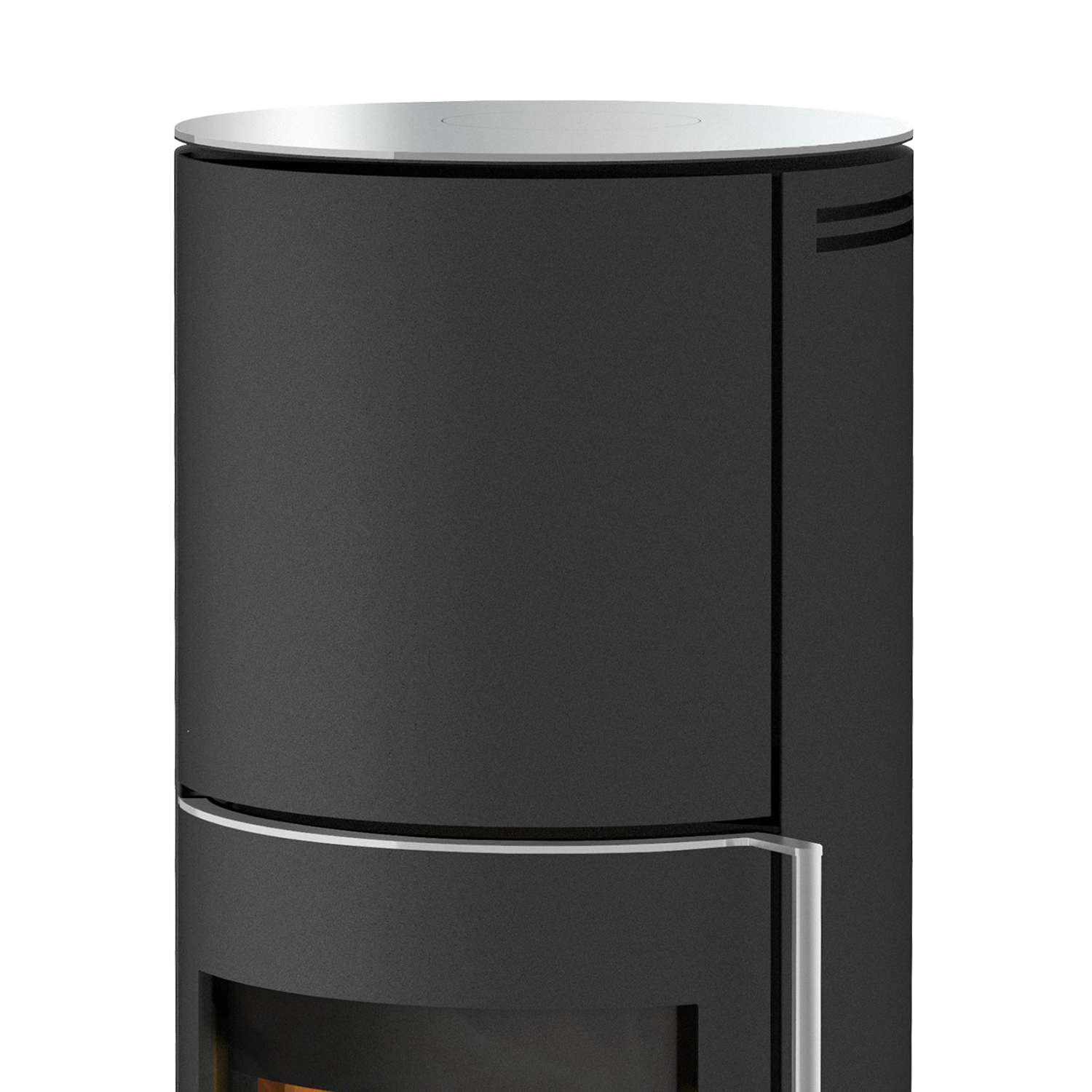 Fireplace Perondi Kaminofen RLU Stahl Schwarz | Topplatte Glas
