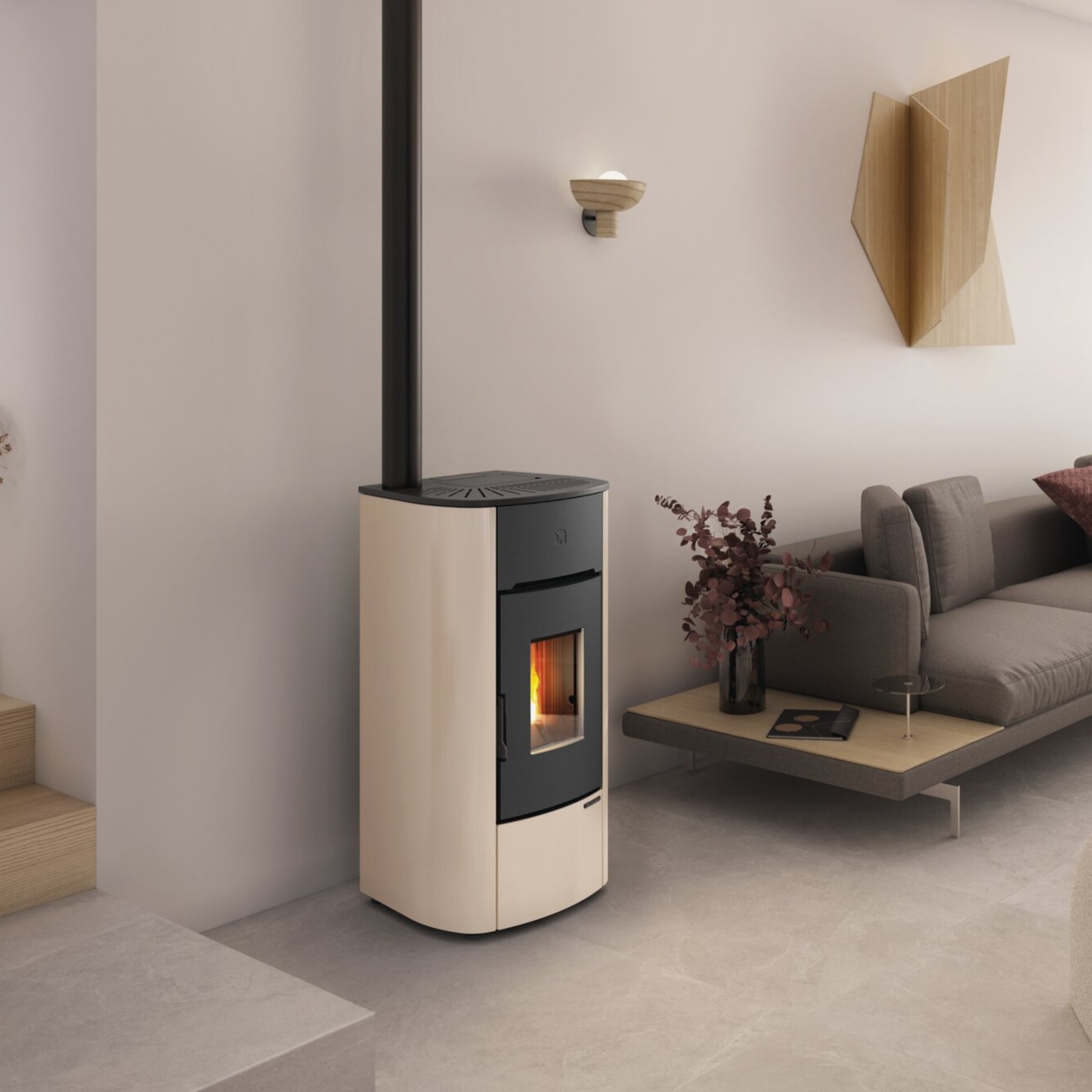 Extraflame Mariella AD Pelletofen Traditional Line elfenbein