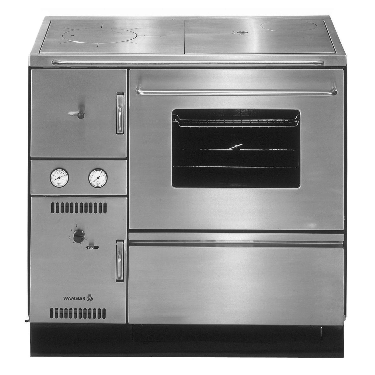 Wamsler K 148 CL Küchenofen wasserführend Edelstahl, Rauchrohr rechts Wamsler K 148 CL Küchenofen wasserführend Edelstahl, Rauchrohr rechts