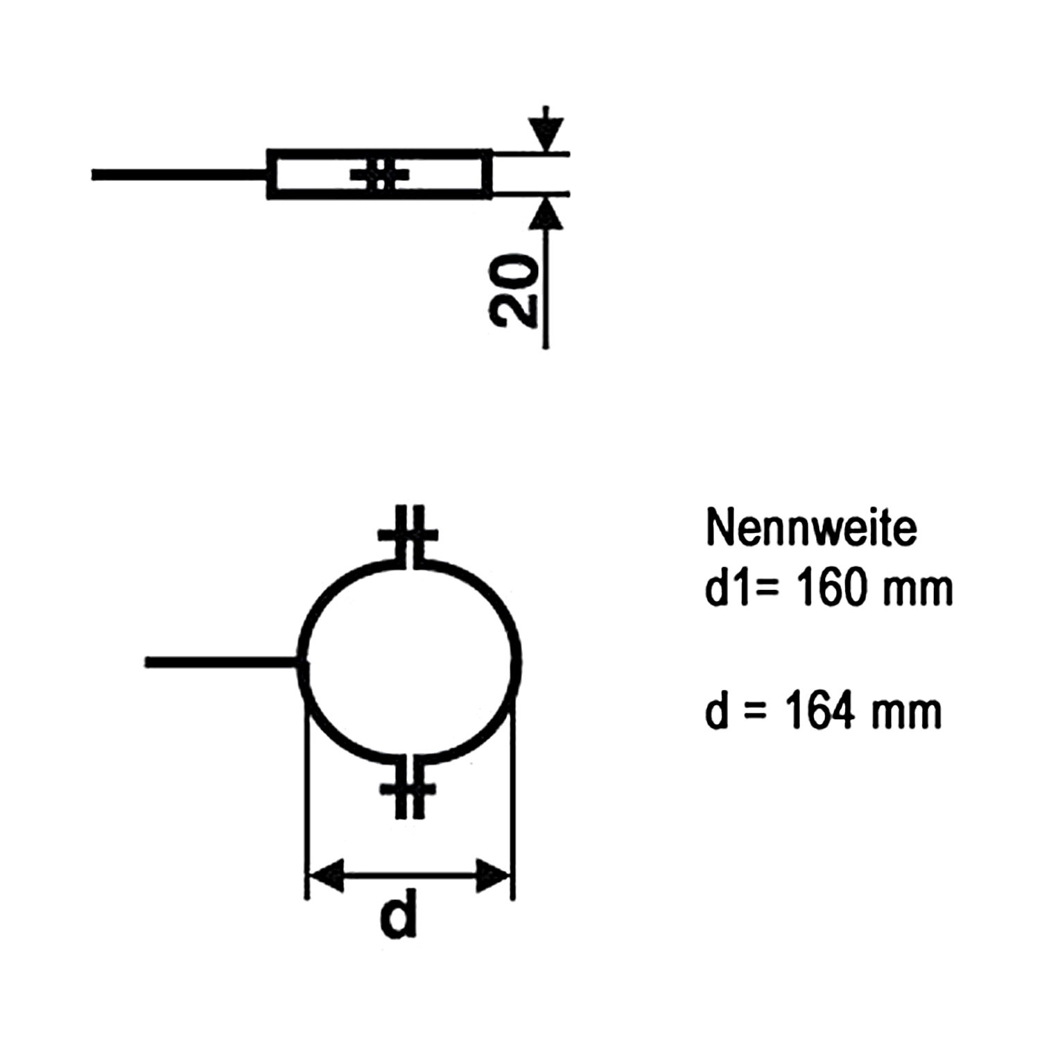 Raik Basic Rohrschelle 160mm gussgrau für Rauchrohr / Ofenrohr