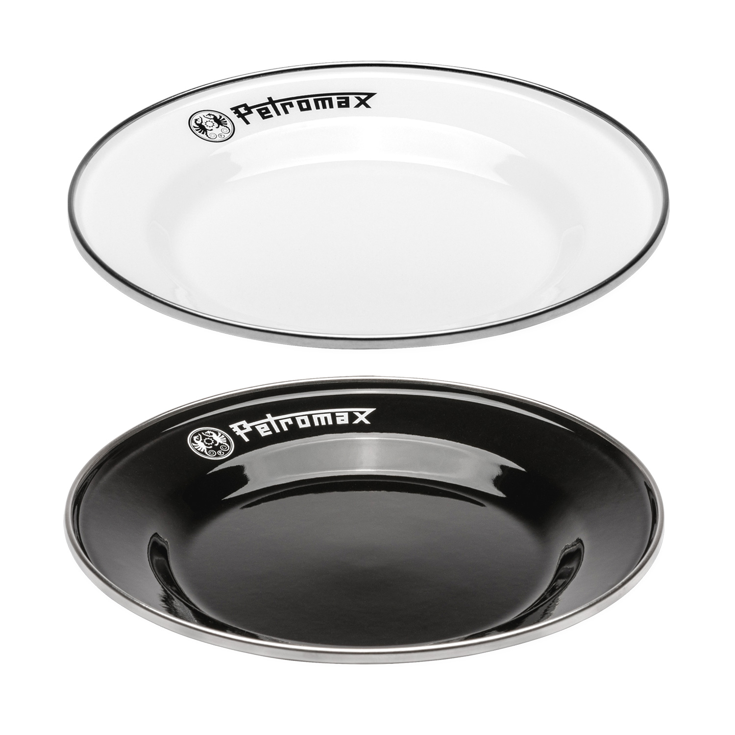 Petromax Emaille-Teller Schwarz 2er-Set Ø 18 cm Petromax Emaille-Teller Schwarz 2er-Set Ø 18 cm