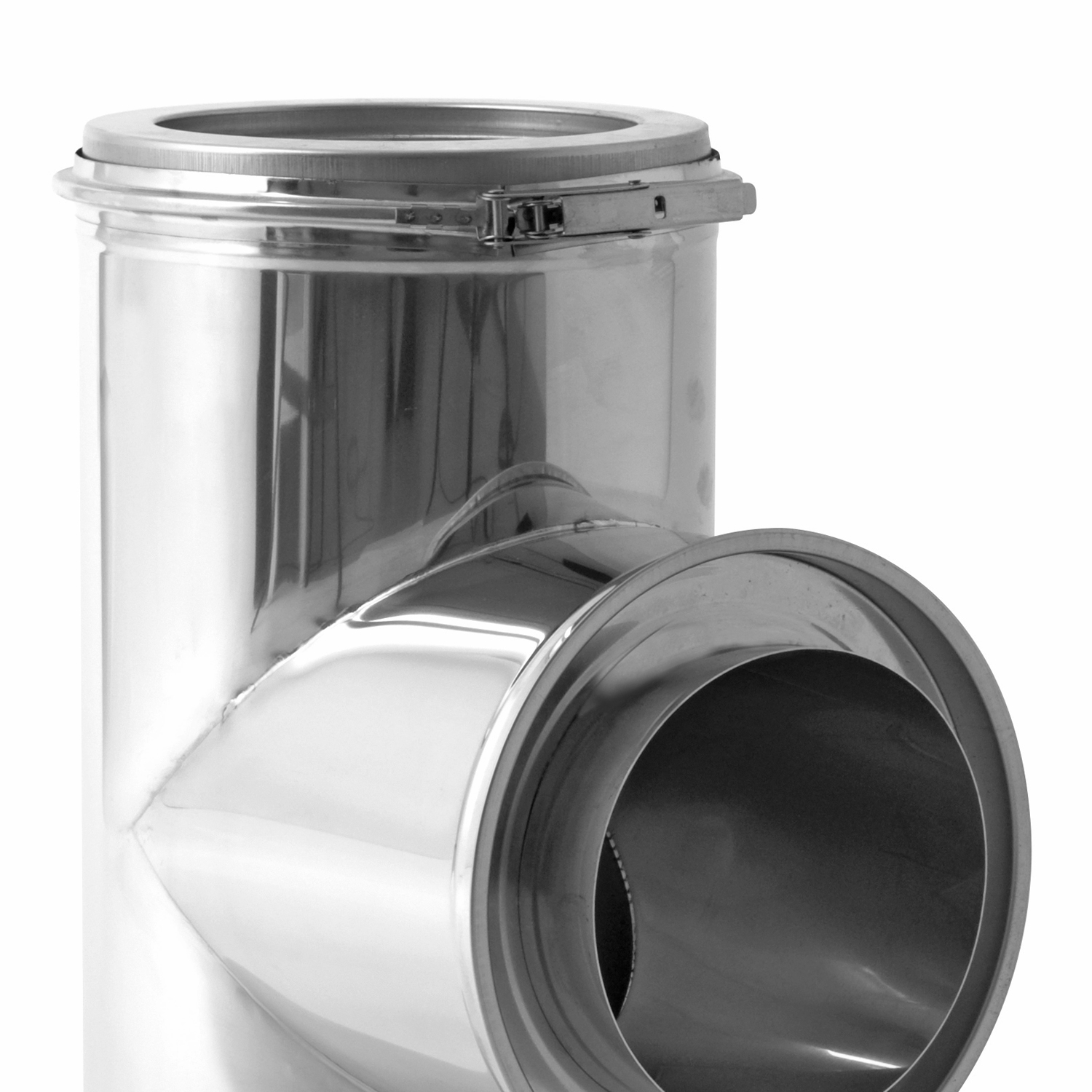 Opsinox Edelstahlschornstein 130mm T-Stück 90° Opsinox Edelstahlschornstein 130mm T-Stück 90°