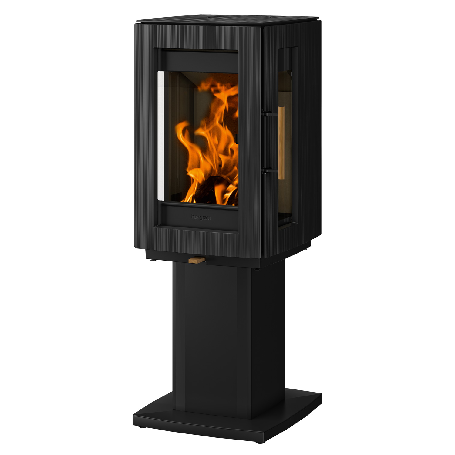 Hergom Glow Kaminofen Gusseisen Schwarz mit Standfuß Hergom Glow Kaminofen Gusseisen Schwarz mit Standfuß