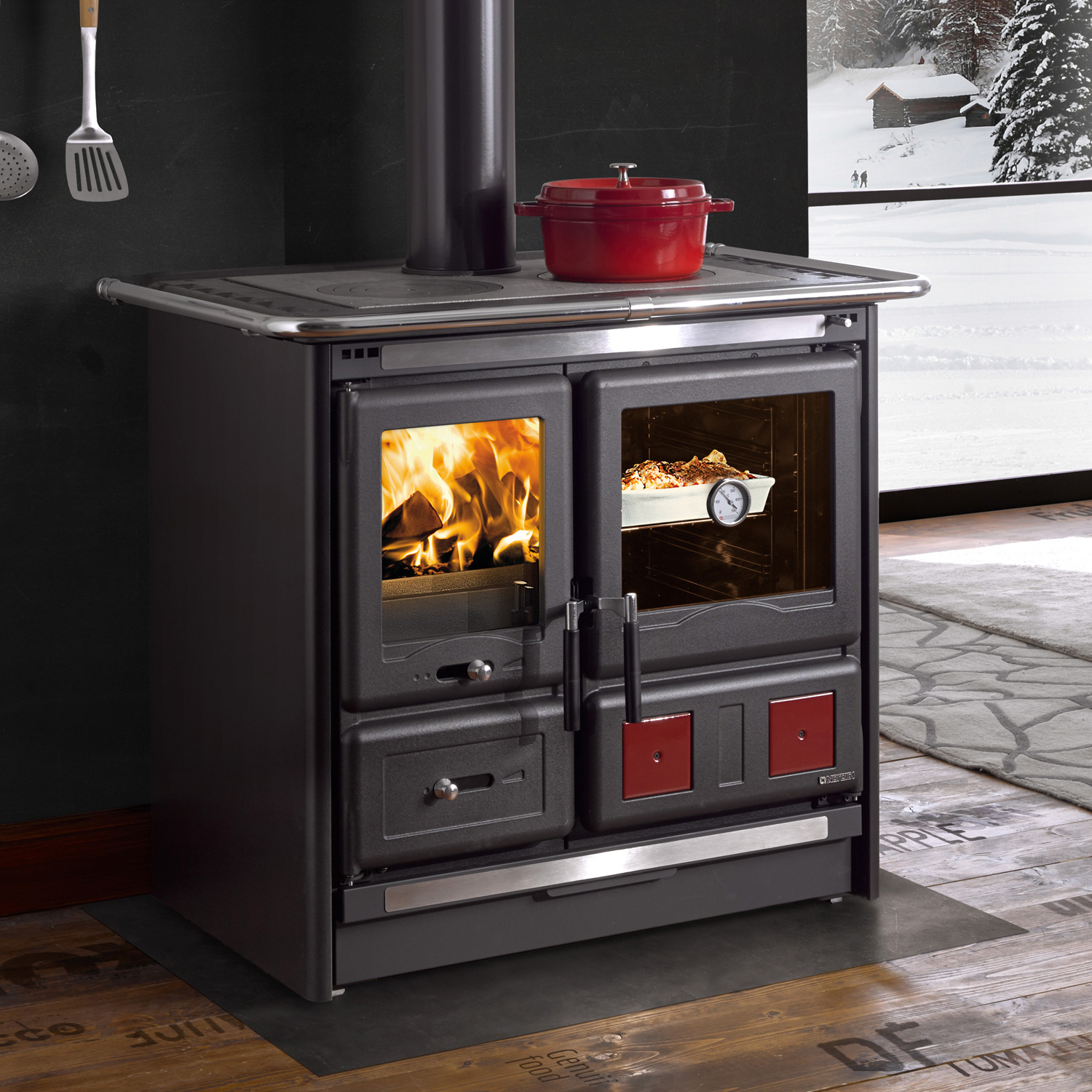 La Nordica Rosa L 16 Küchenofen Stahl Anthrazit-Schwarz