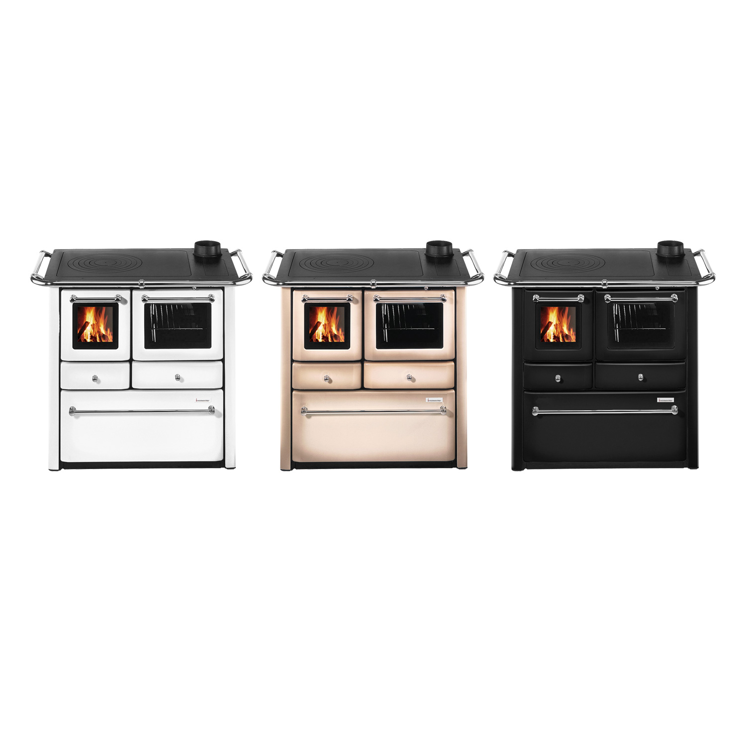 Westminster K 85 F Küchenofen Stahl Weiß, Backfach rechts Westminster K 85 F Küchenofen Stahl Weiß, Backfach rechts