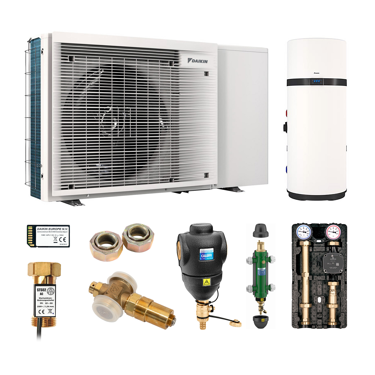 DAIKIN Altherma 3 M Baugröße 8 Monoblock-Wärmepumpe 8 kW – Set für Heizkörper mit Trinkwarmwasserbereitung über Brauchwasser-Wärmepumpe 200 L