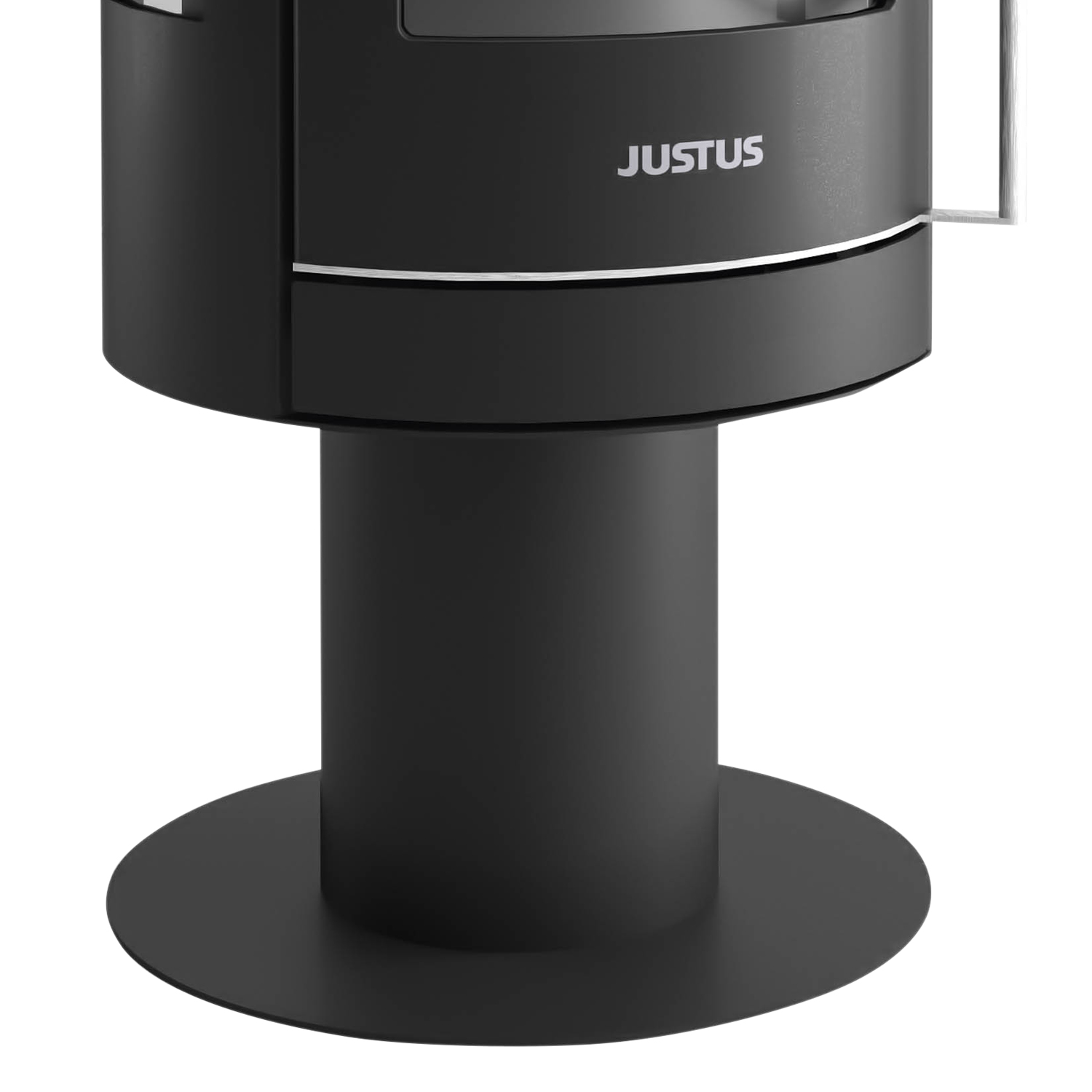 Justus Meva Kaminofen Stahl Schwarz / Topplatte Keramik Grappa
