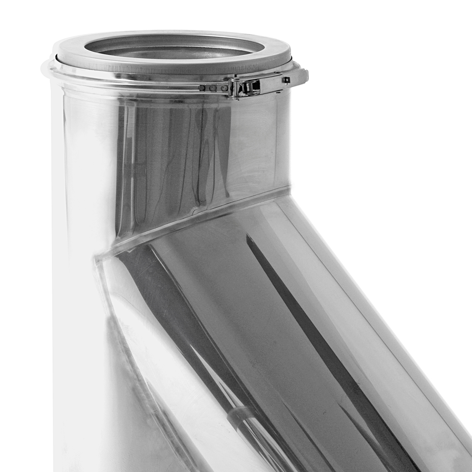 Opsinox Edelstahlschornstein 200mm T-Stück 45° Opsinox Edelstahlschornstein 200mm T-Stück 45°