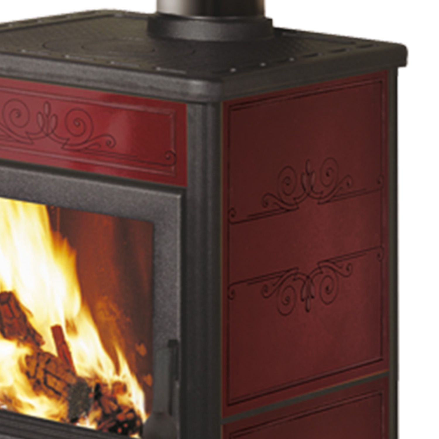 EK63 Fancy Evo Kaminofen Keramik bordeaux