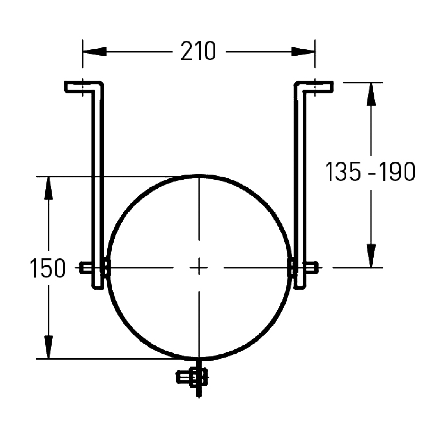 LEWO Schornstein einwandig 150 mm Wandbefestigungsband