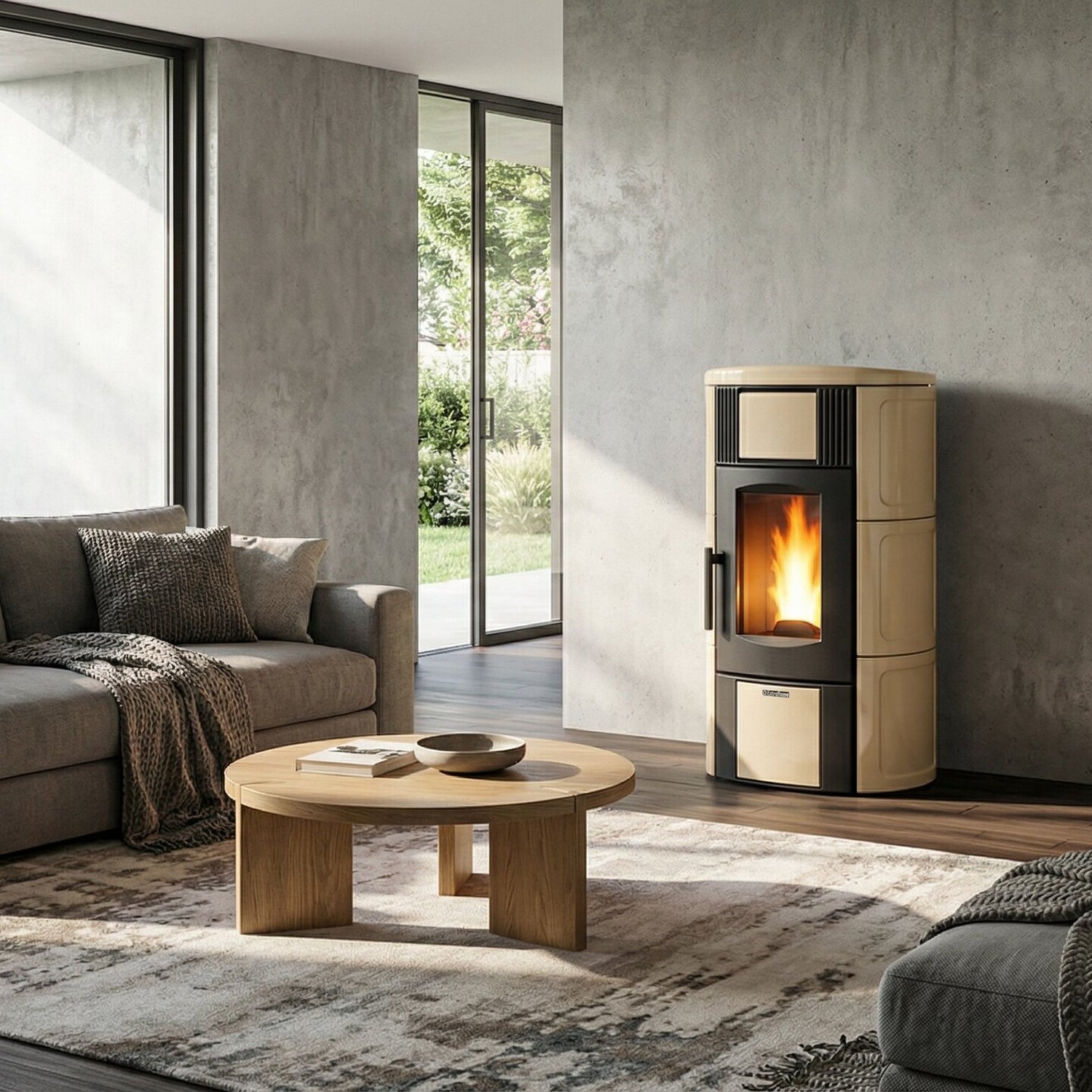 Extraflame ISIDE IDRO 5.0.16 - Pergament Beige wassergeführter Pelletofen