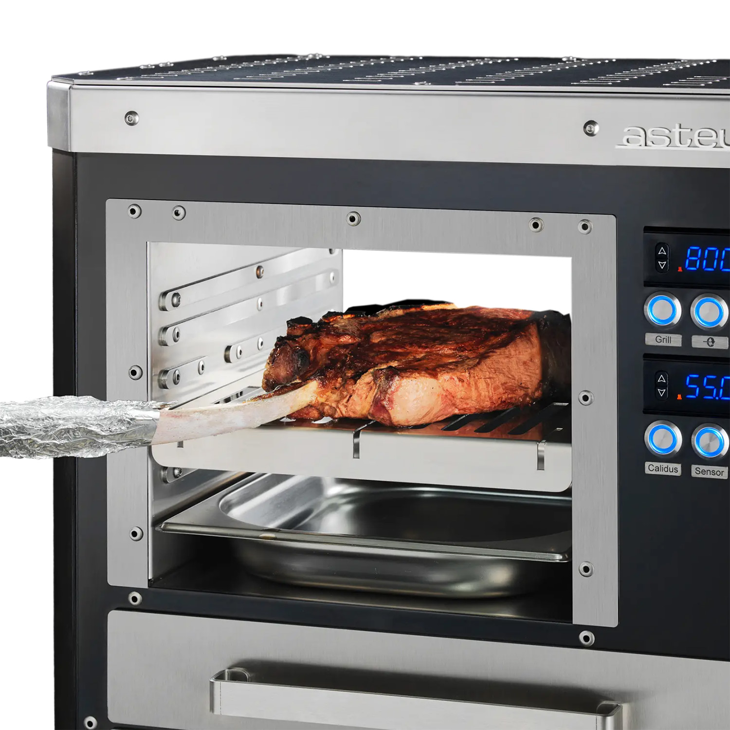 Asteus Segula 800° Lifestyle Elektrogrill schwarz emailliert