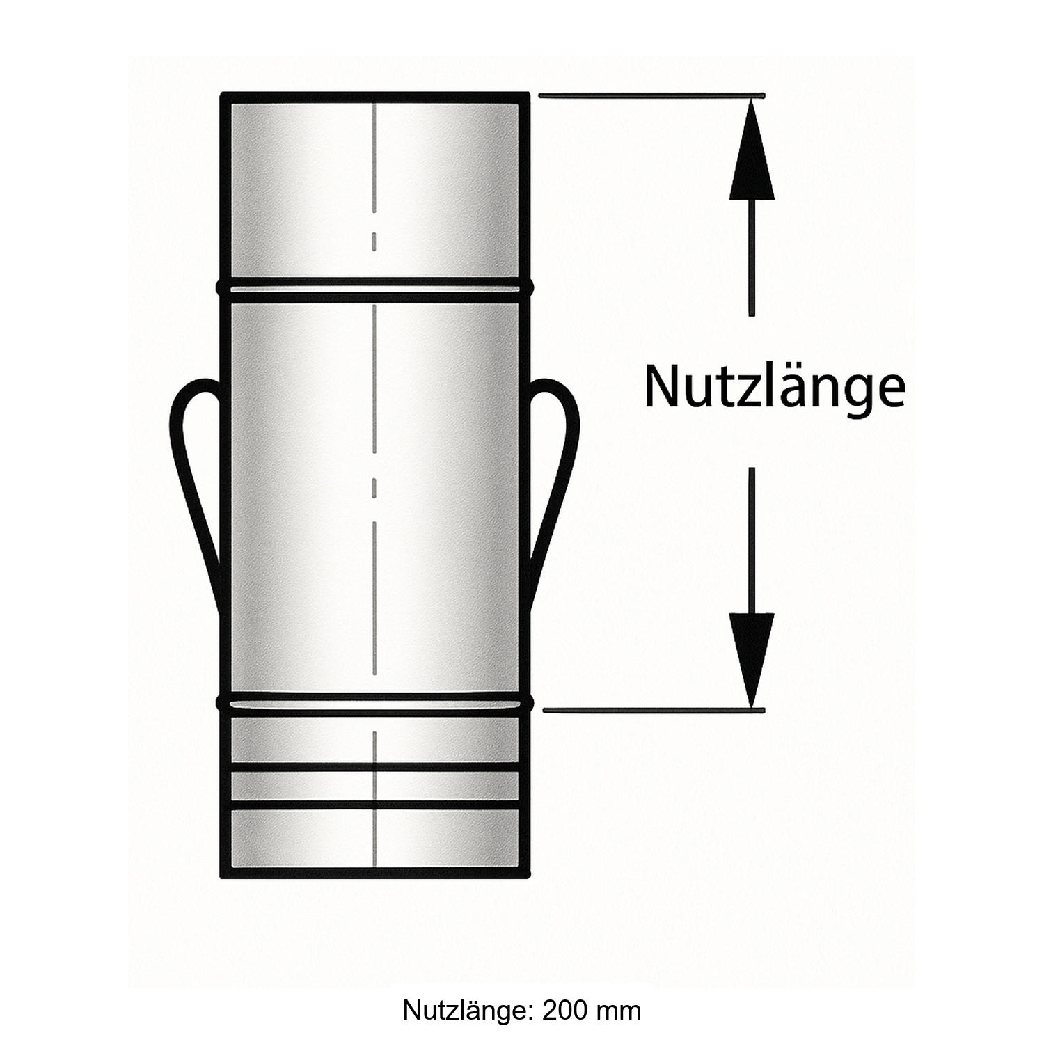 Schiedel PRIMA PLUS Ablasselement 250mm Ø180 mm einwandig matt