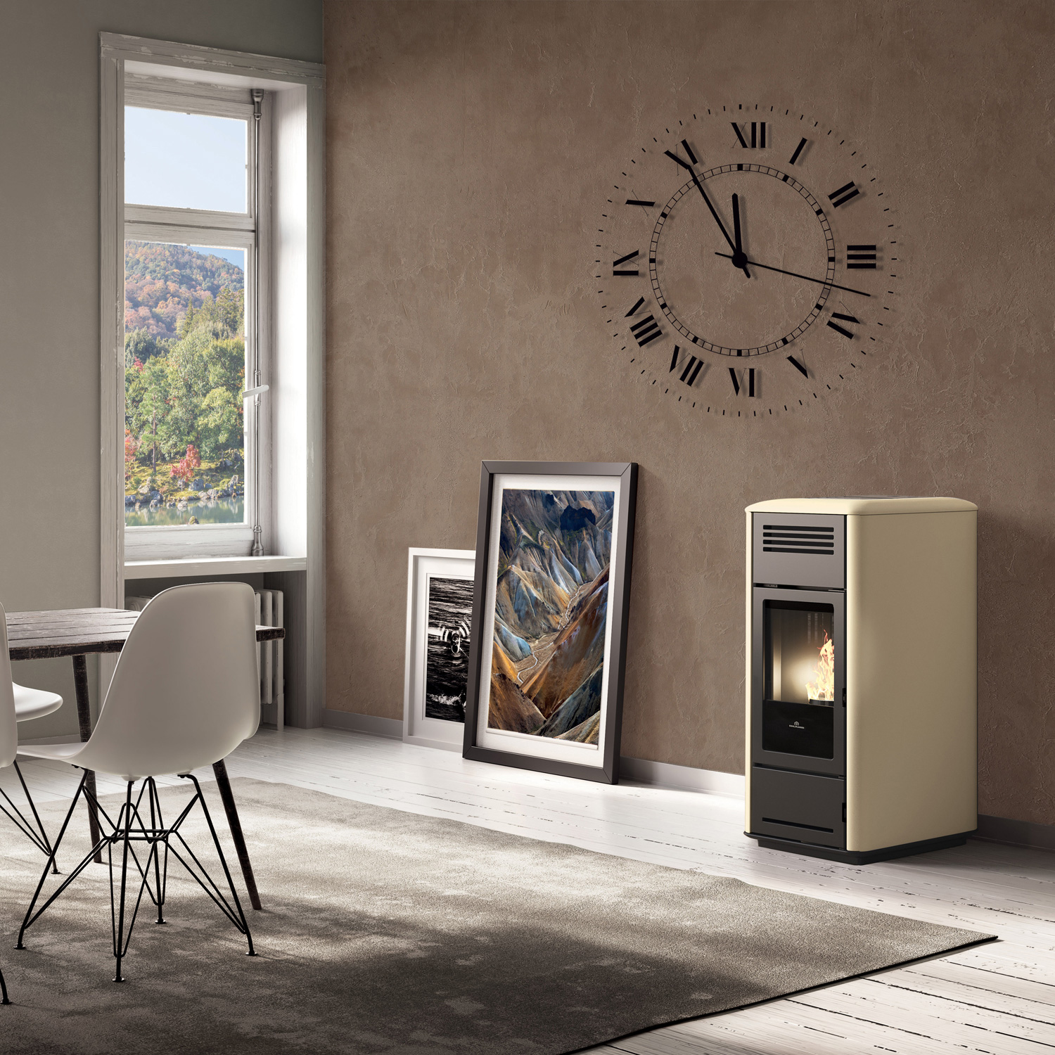 Edilkamin Milla H 15 EVO wasserführender Pelletofen Stahl Pergament