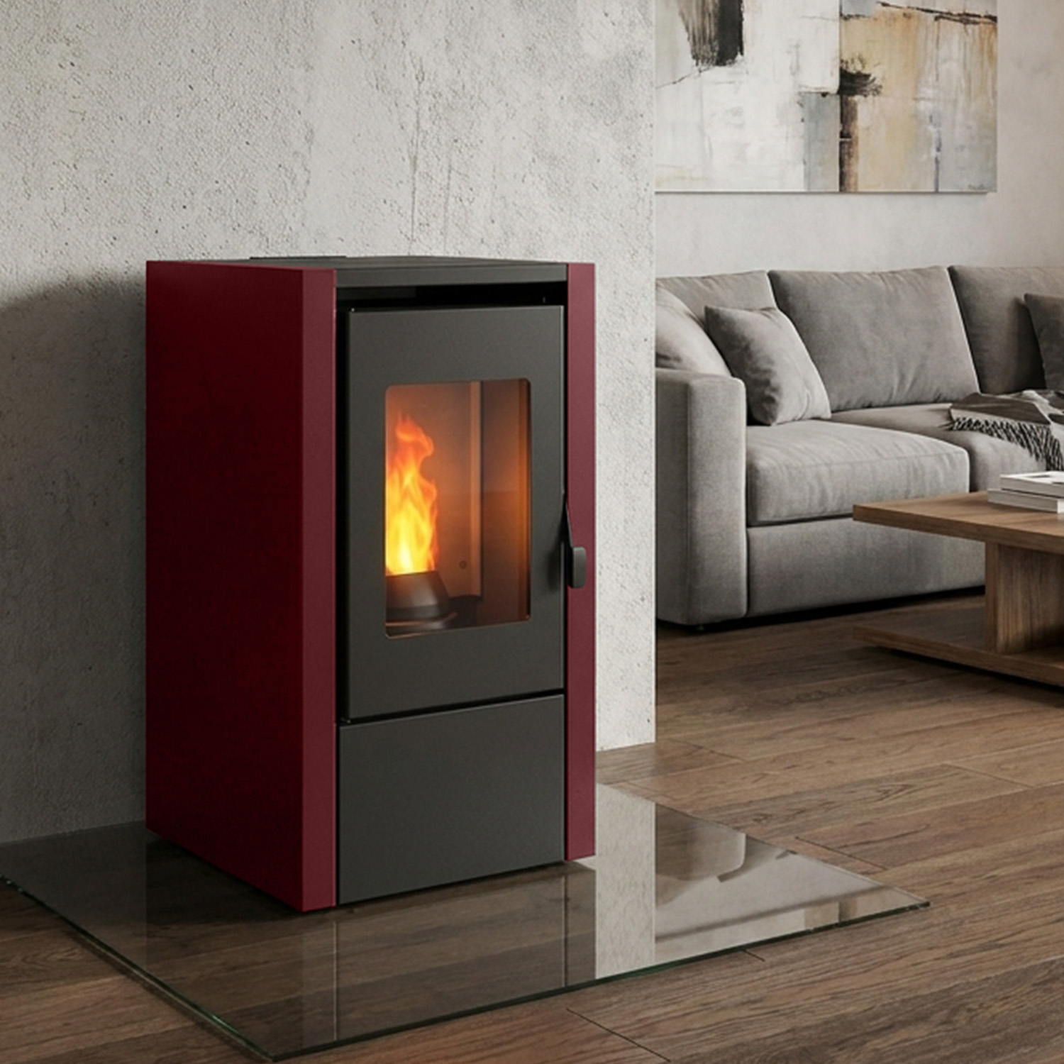 Westminster Little Pelletofen bordeaux/schwarz