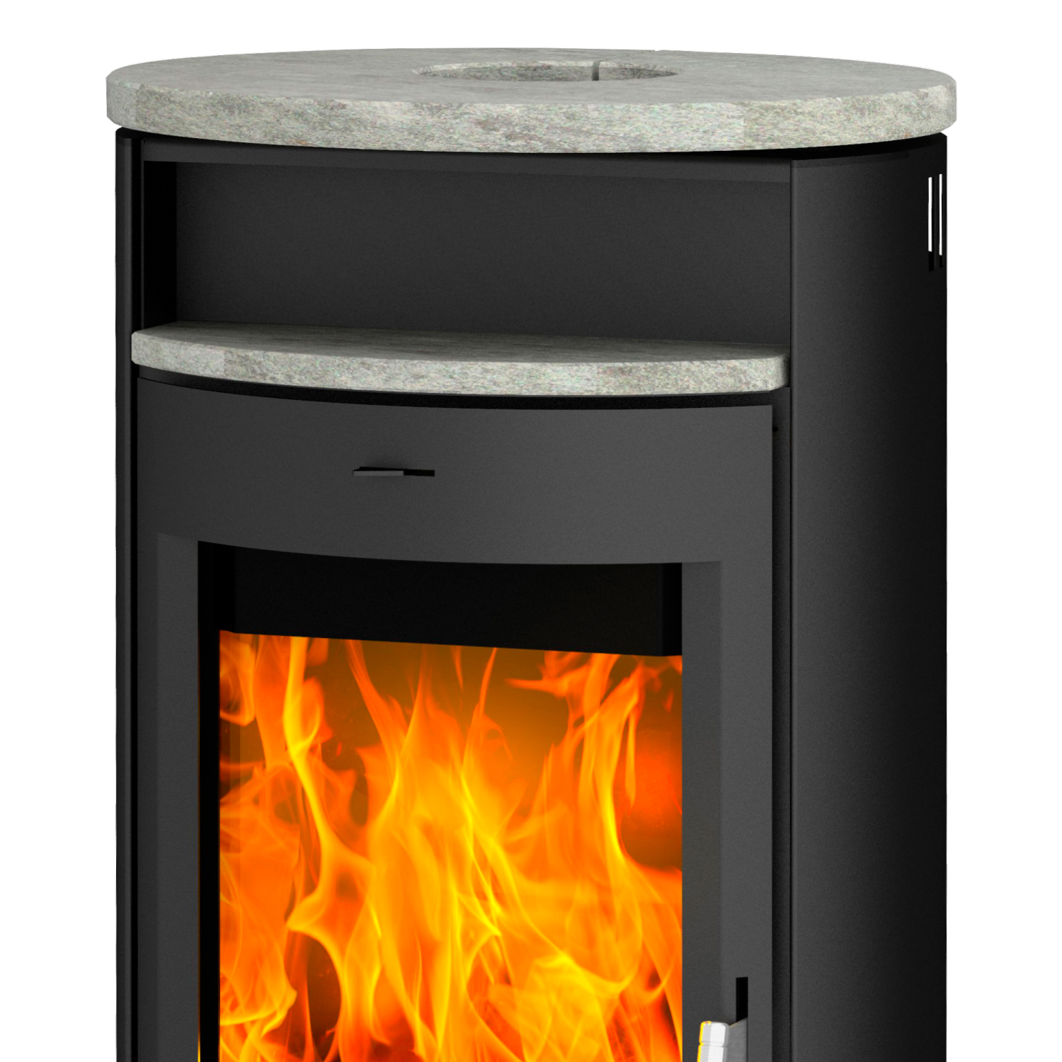 Fireplace Jakarta Kaminofen Stahl Schwarz | Topplatte Speckstein