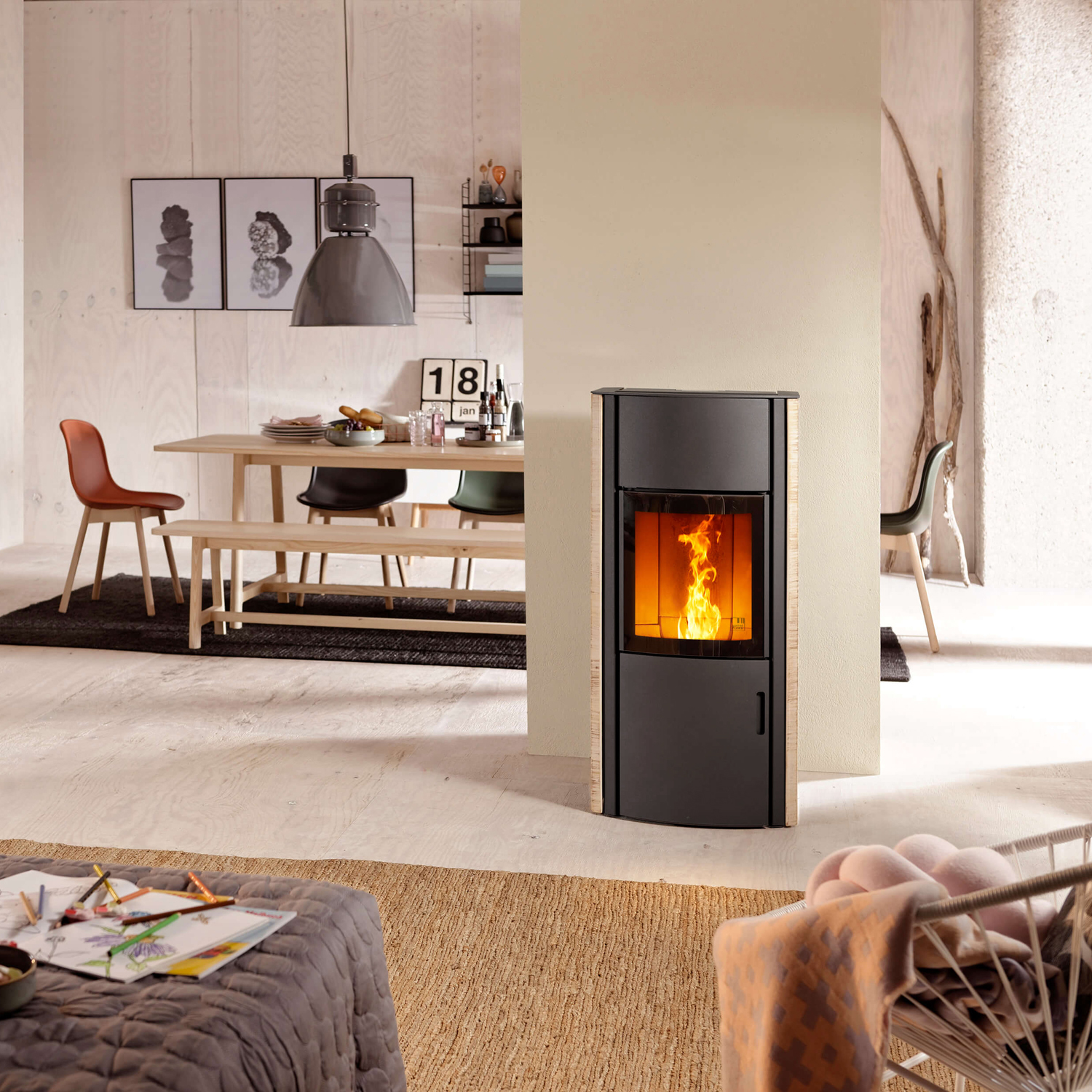 Austroflamm Polly 2.0 Pelletofen Keramik Vanilla Caramel + 450 kg Pellets gratis