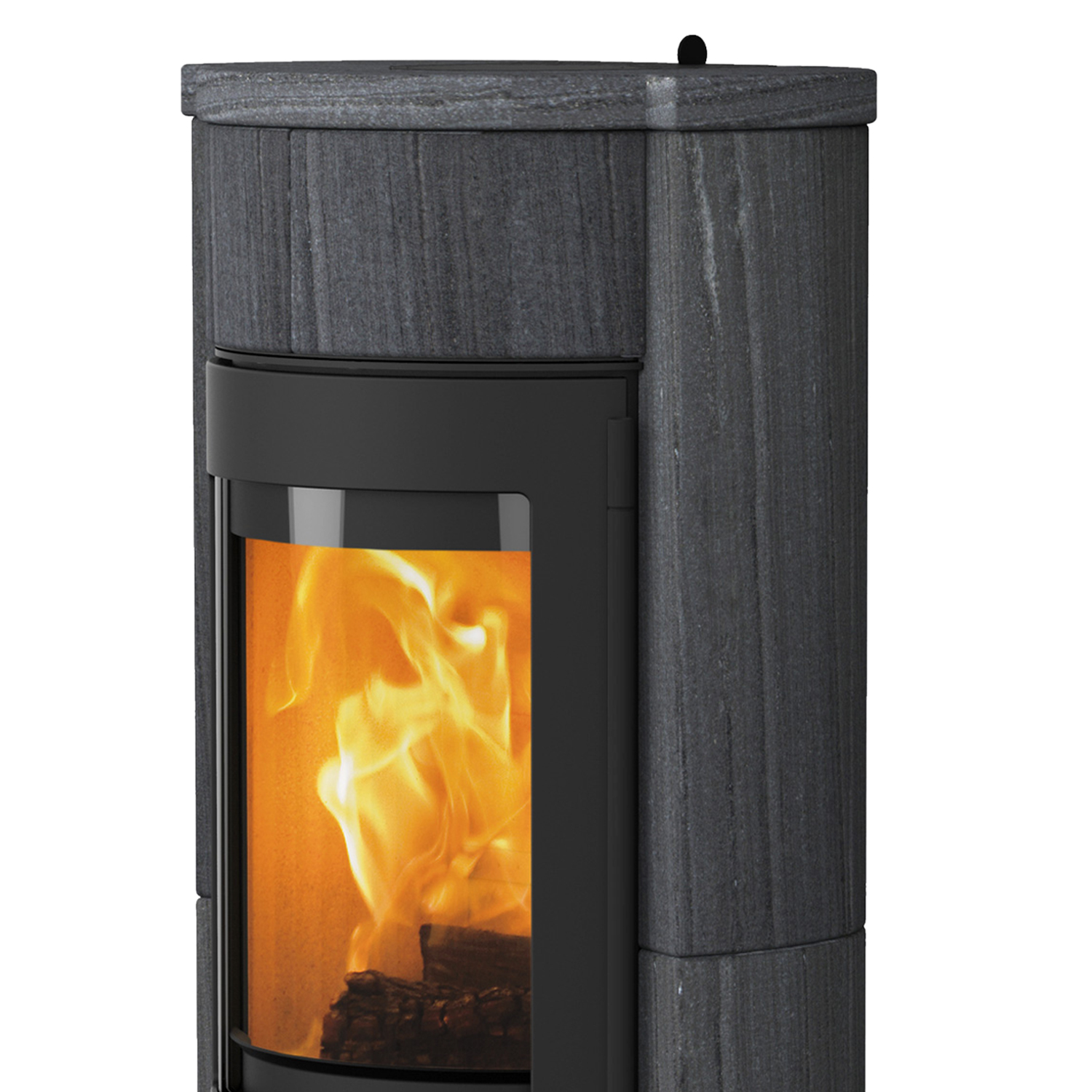 Lotus Prestige M Kaminofen Schwarz/ Indian Night, Rauchabgang hinten + 1 m³ Kaminholz gratis